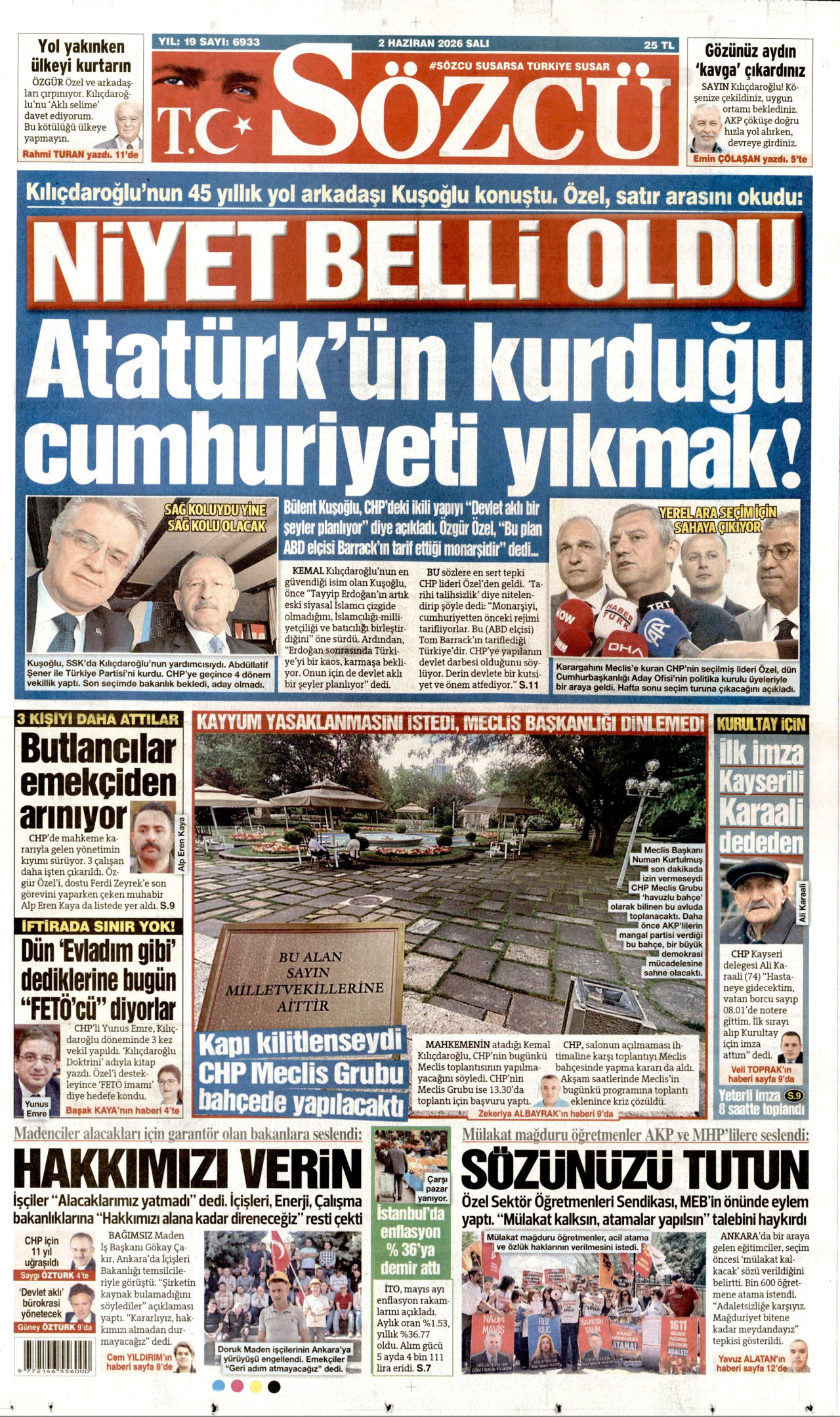 Sözcü Gazetesi Manşeti