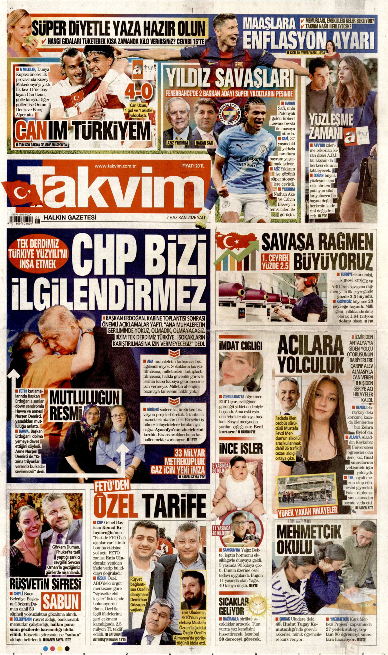 Takvim Gazetesi Manşeti
