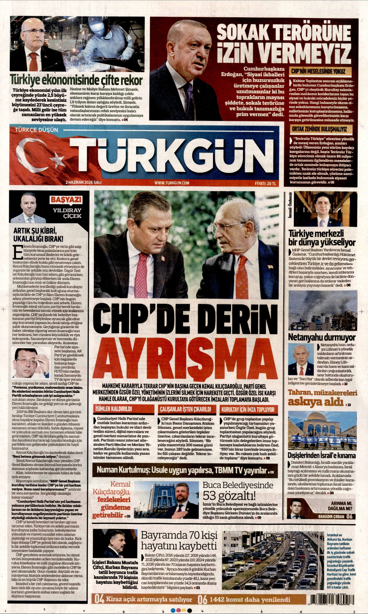Türkgün Gazetesi Manşeti