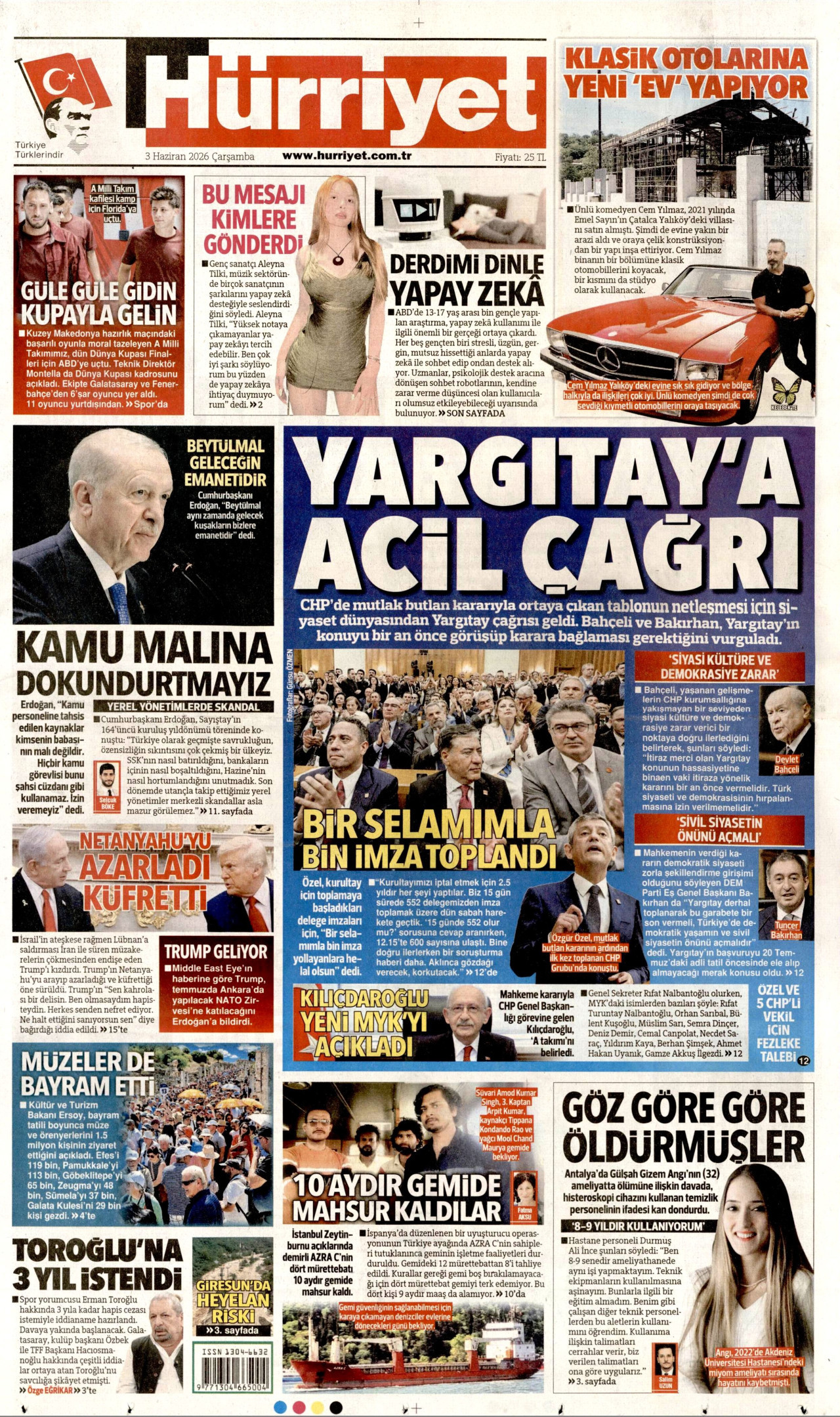 Hürriyet Gazetesi Manşeti