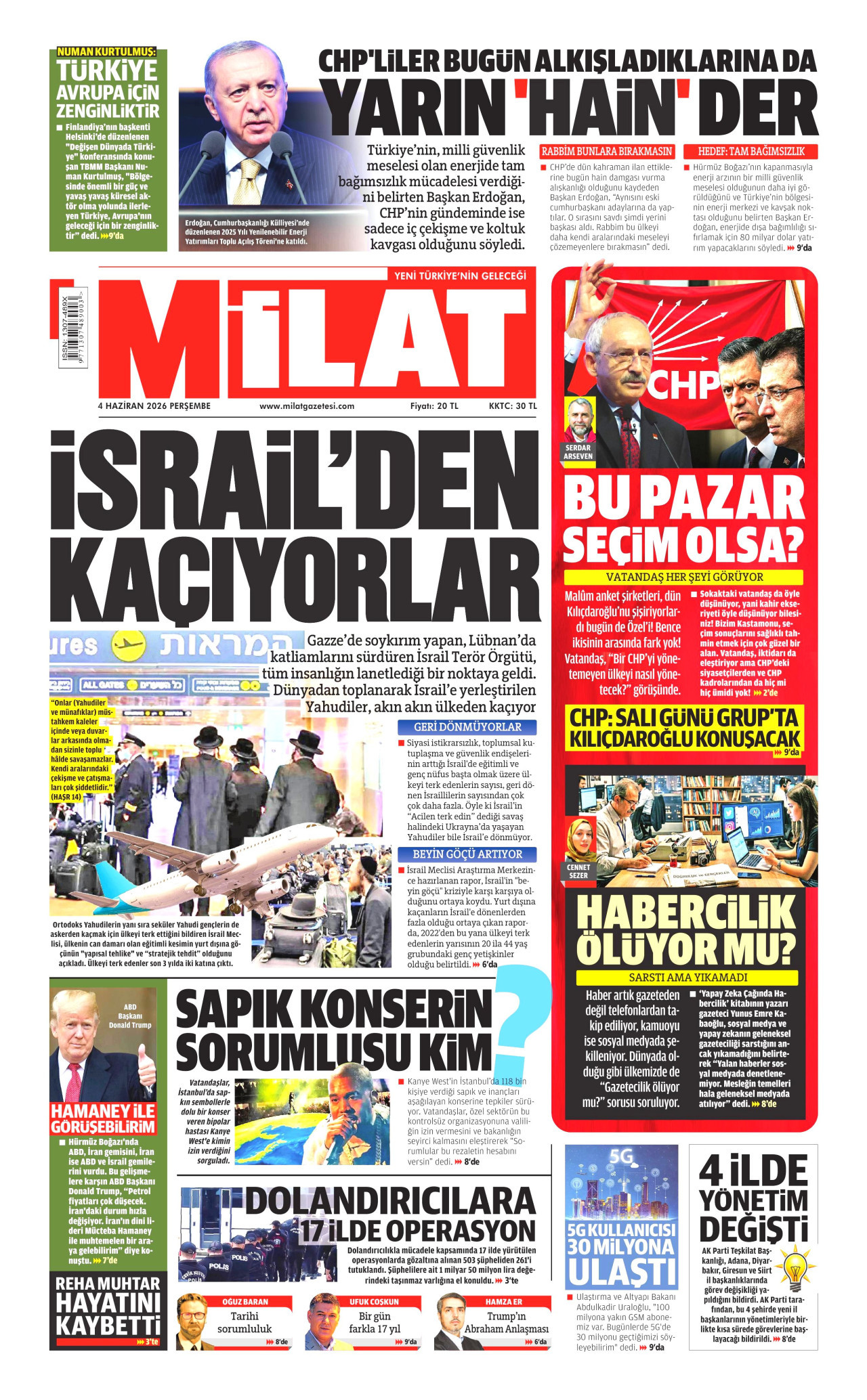 Milat Gazetesi Manşeti