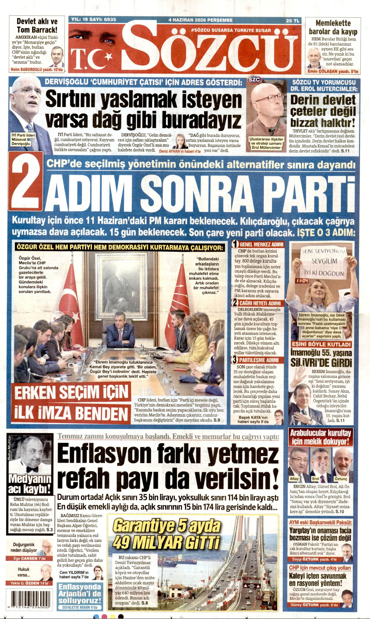 Sözcü Gazetesi Manşeti