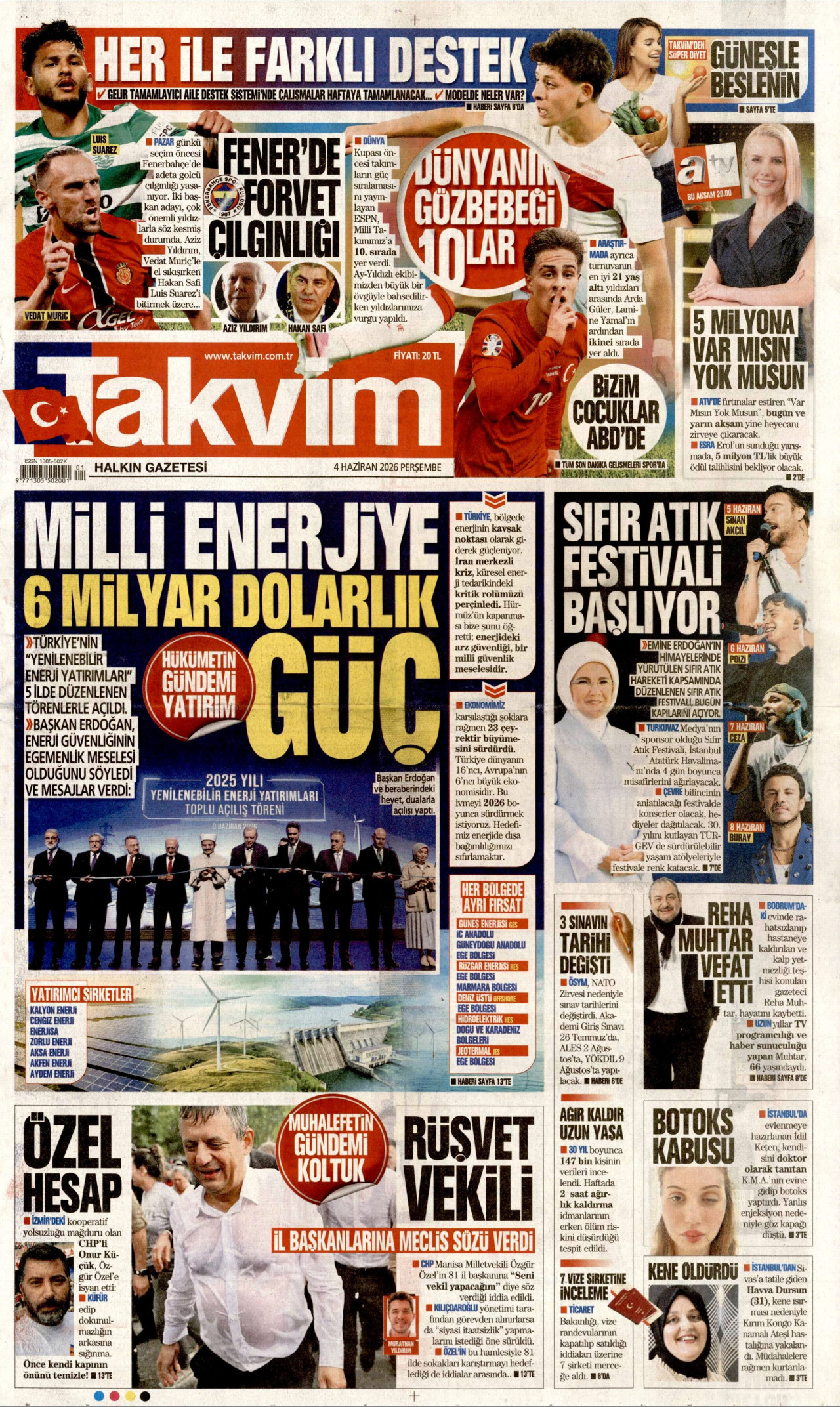 Takvim Gazetesi Manşeti
