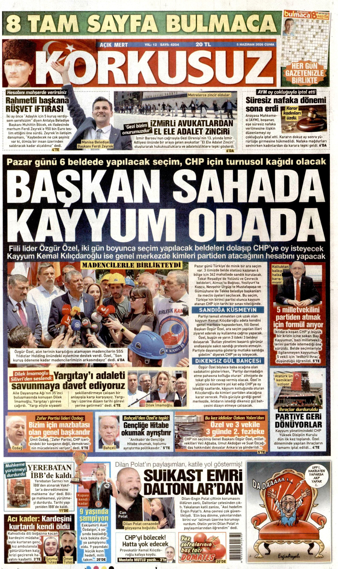 Korkusuz Gazetesi Manşeti