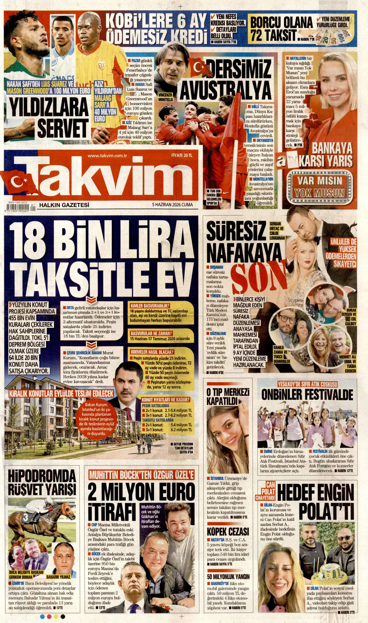 Takvim Gazetesi Manşeti
