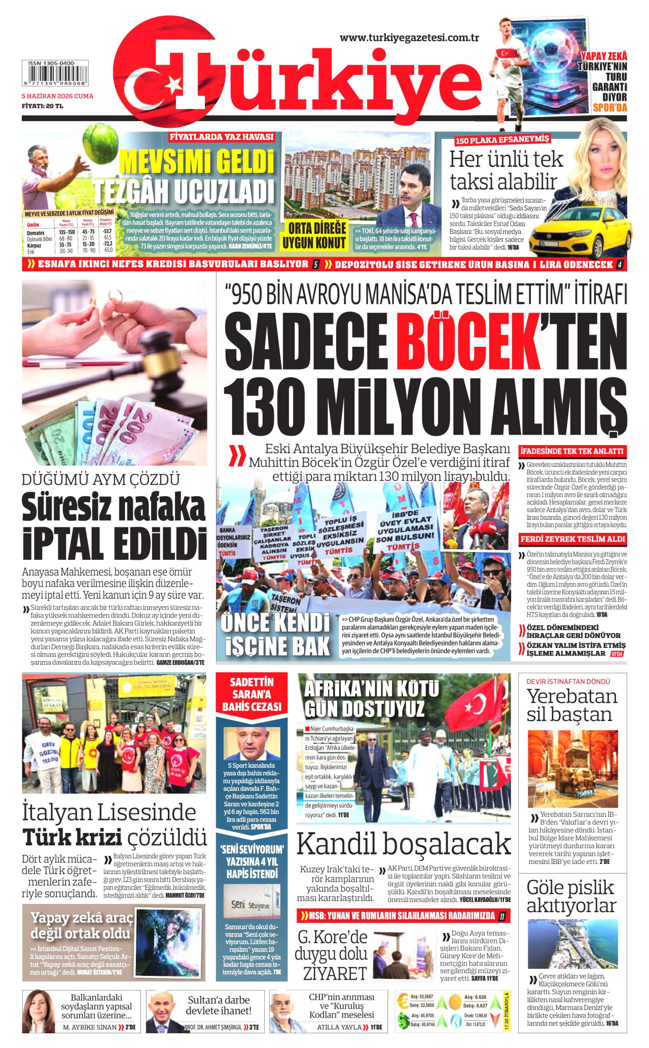 Türkiye Gazetesi Gazetesi Manşeti