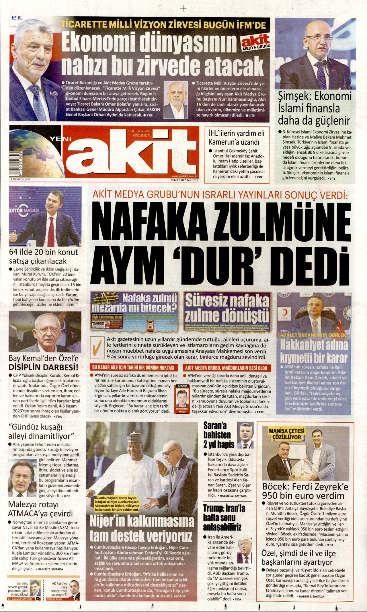 Yeni Akit Gazetesi Manşeti
