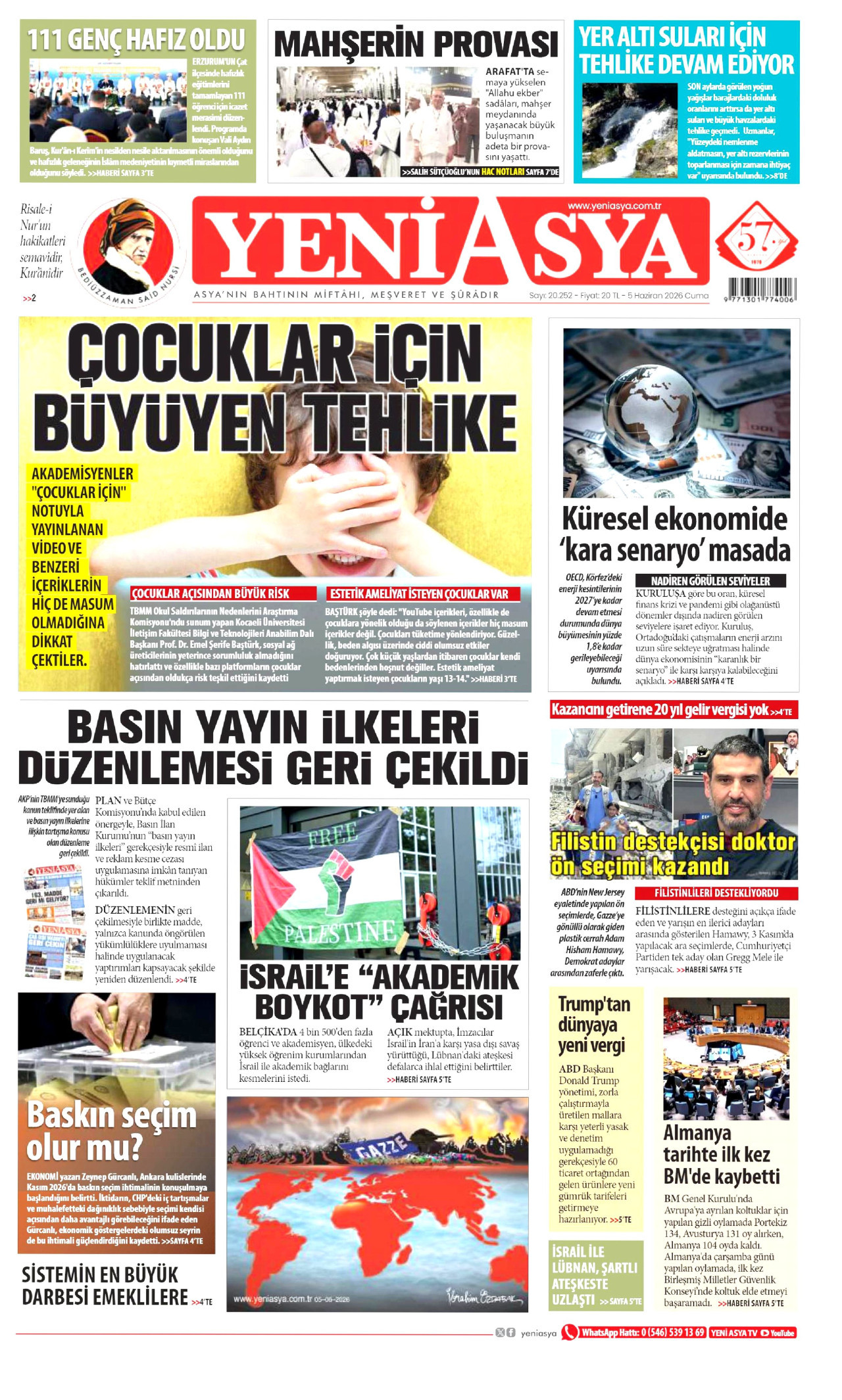Yeni Asya Gazetesi Manşeti