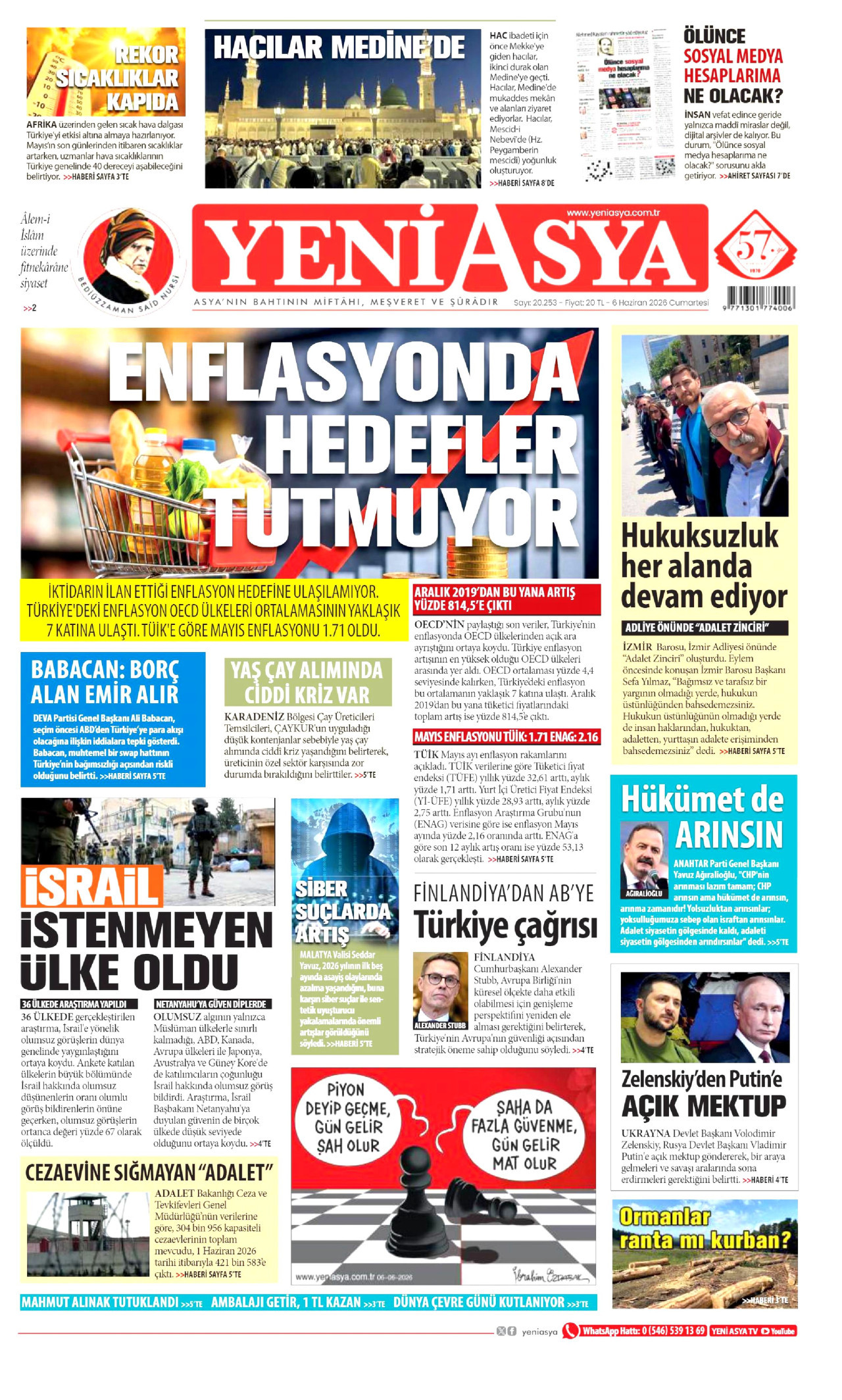 Yeni Asya Gazetesi Manşeti