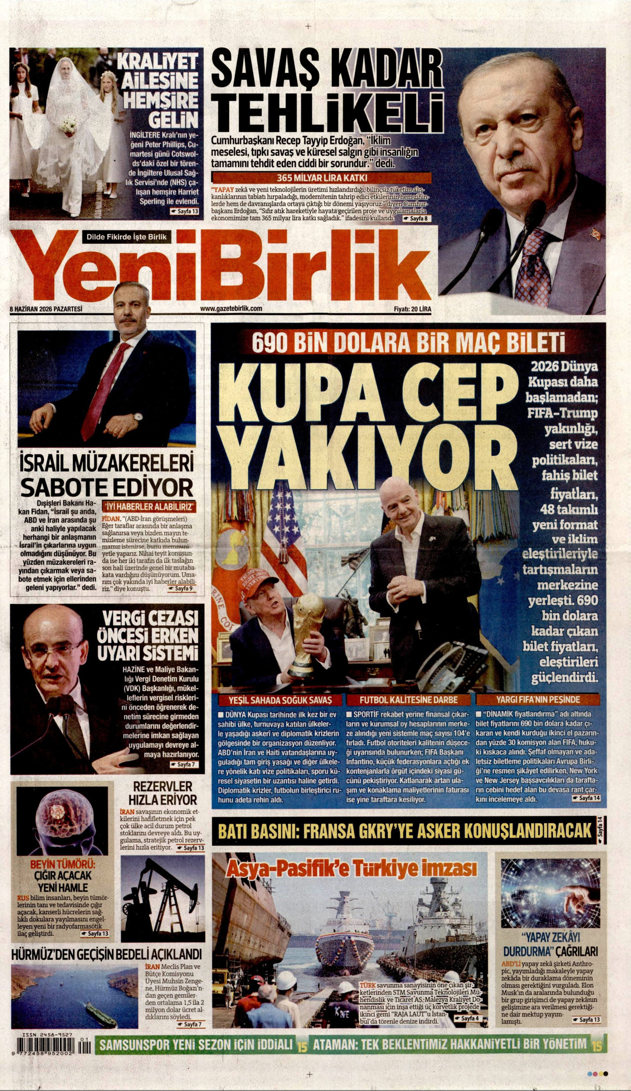YeniBirlik Gazetesi Manşeti