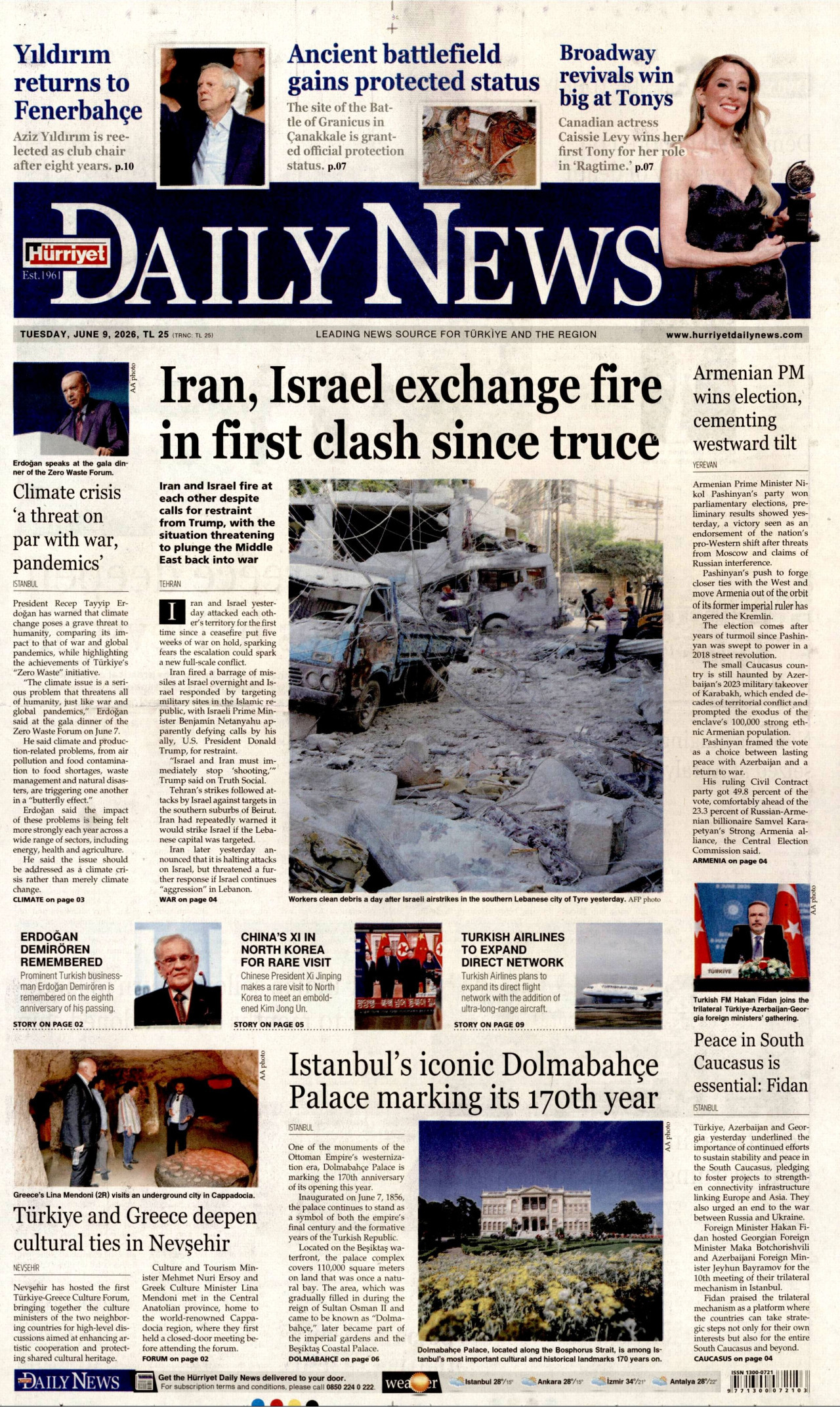 Hürriyet Daily News Gazetesi Manşeti