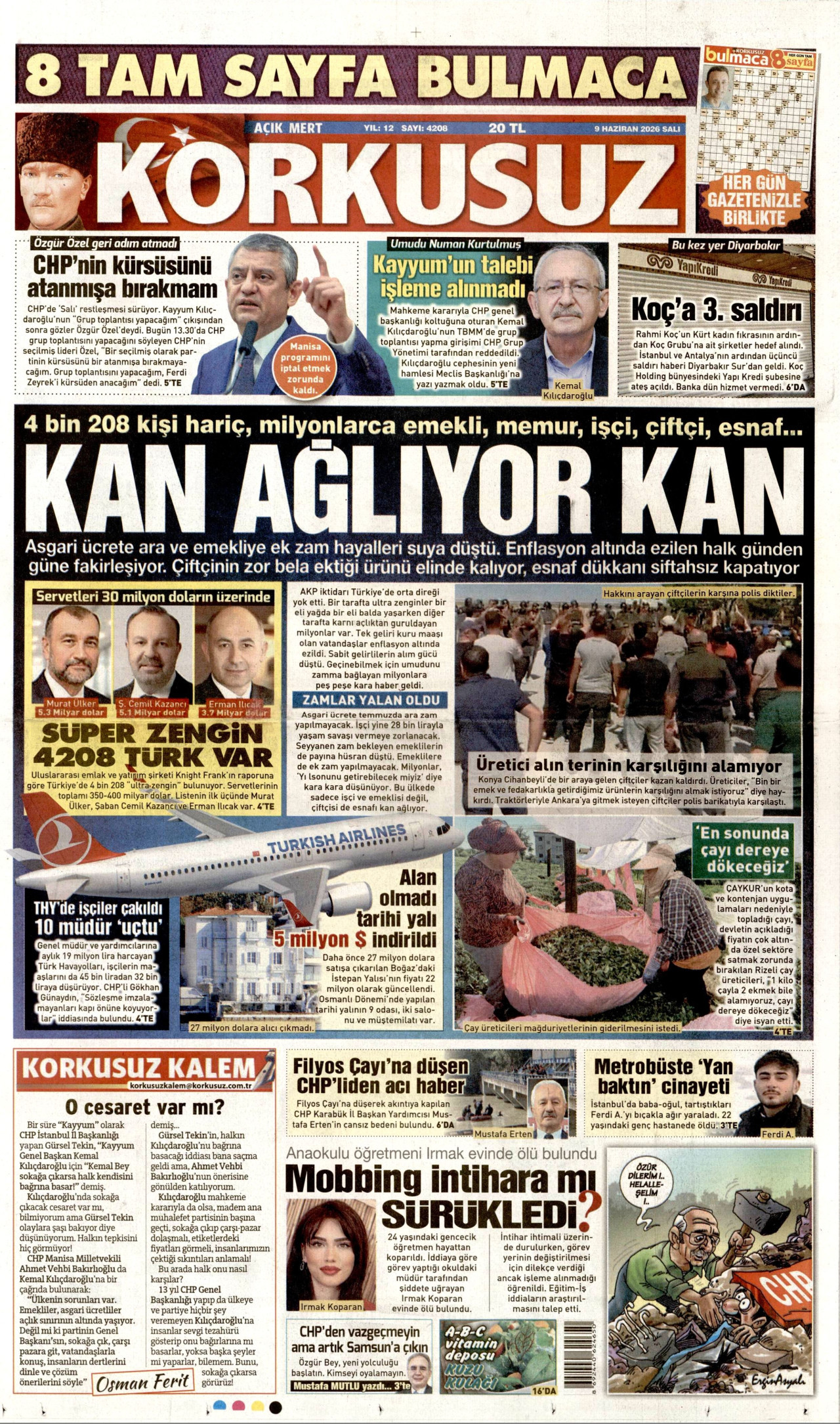 Korkusuz Gazetesi Manşeti