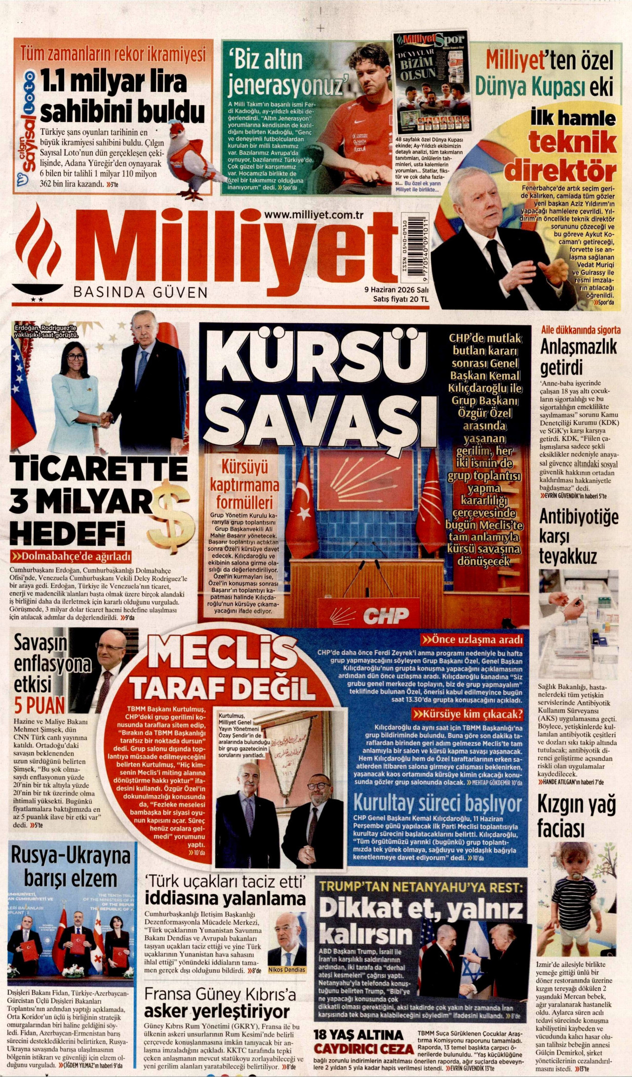 Milliyet Gazetesi Manşeti