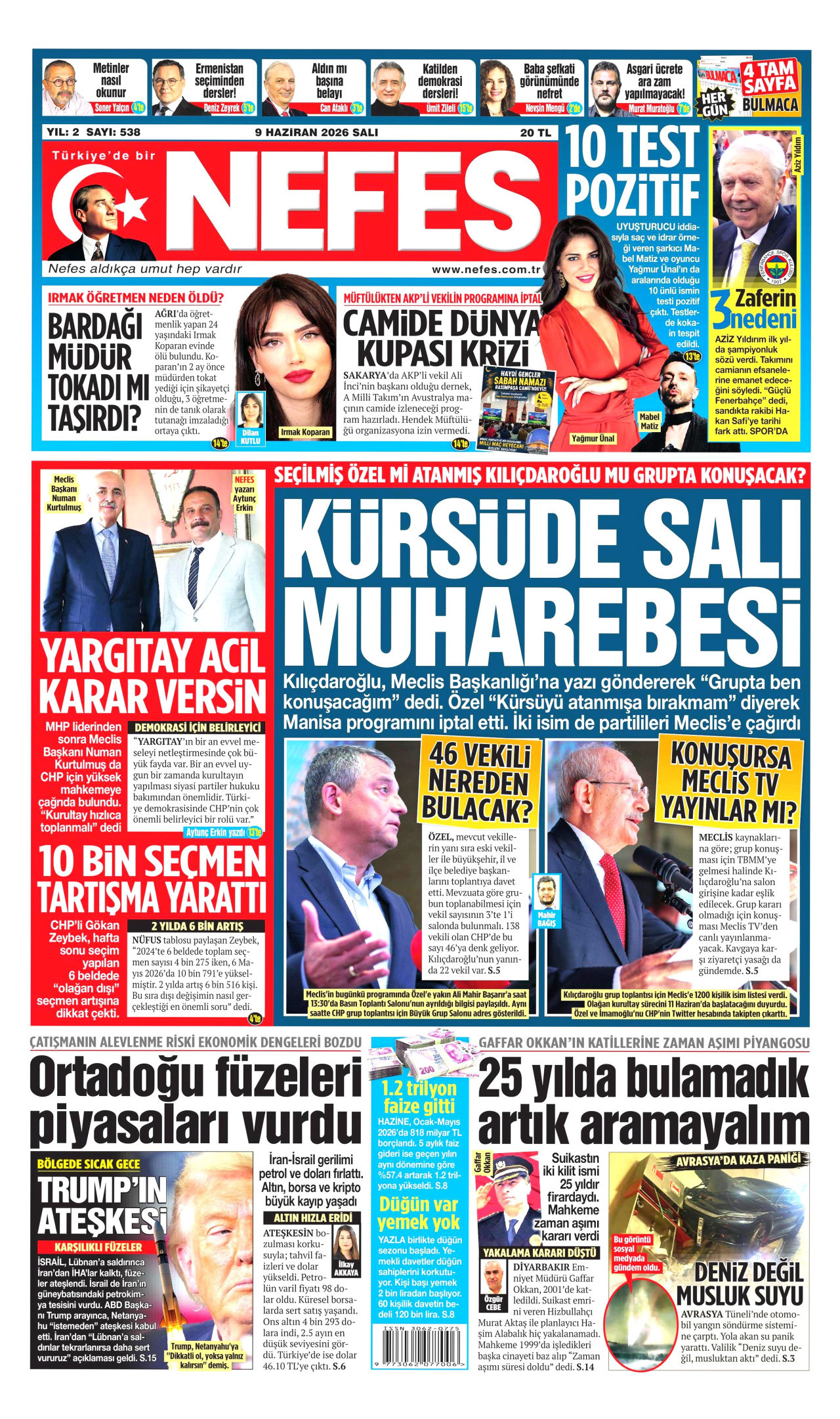 Nefes Gazetesi Manşeti