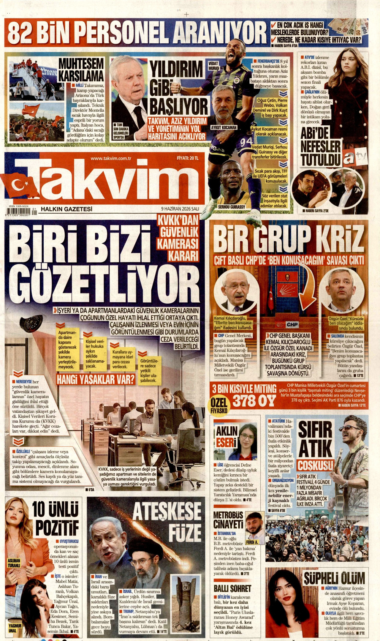 Takvim Gazetesi Manşeti