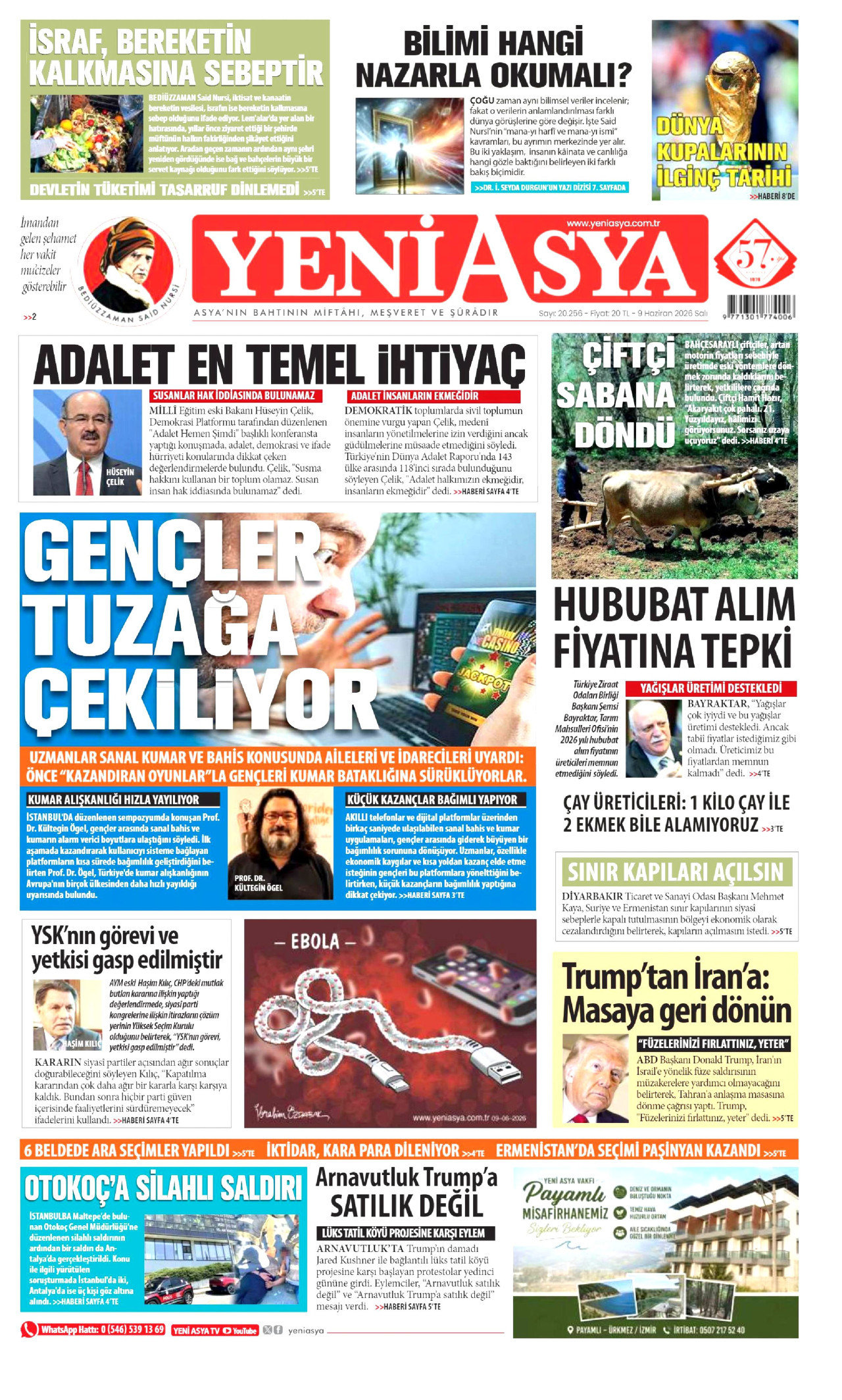 Yeni Asya Gazetesi Manşeti