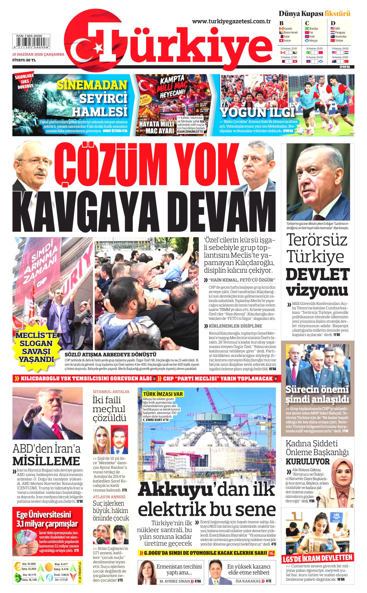 Türkiye Gazetesi Manşet