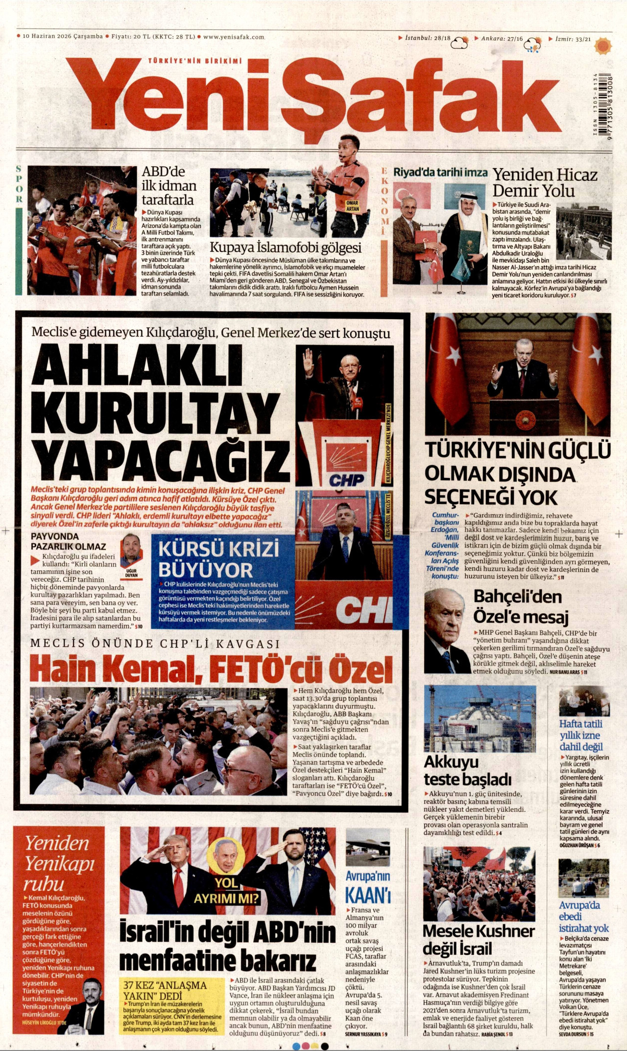 Yeni Şafak Manşet