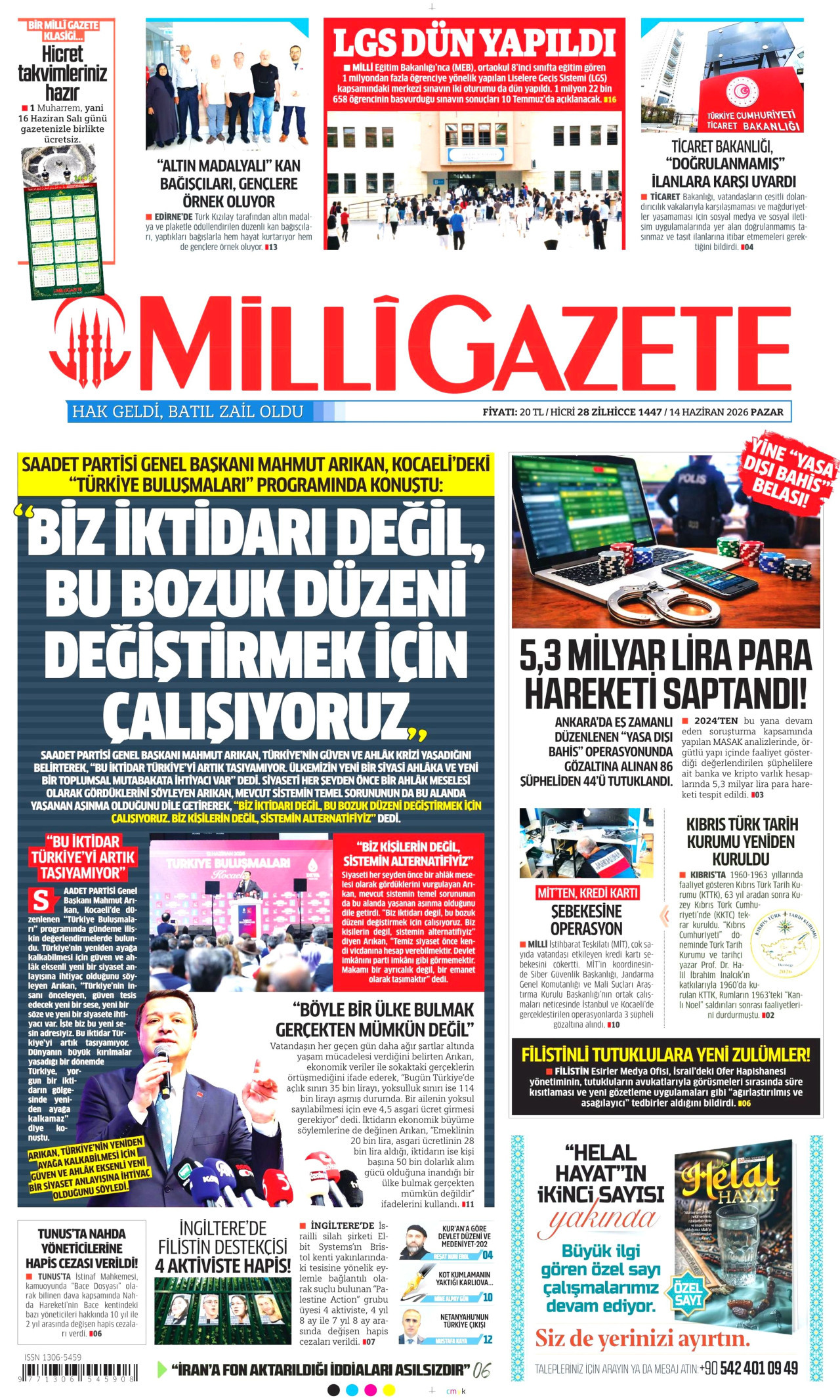 Milli Gazete Manşet