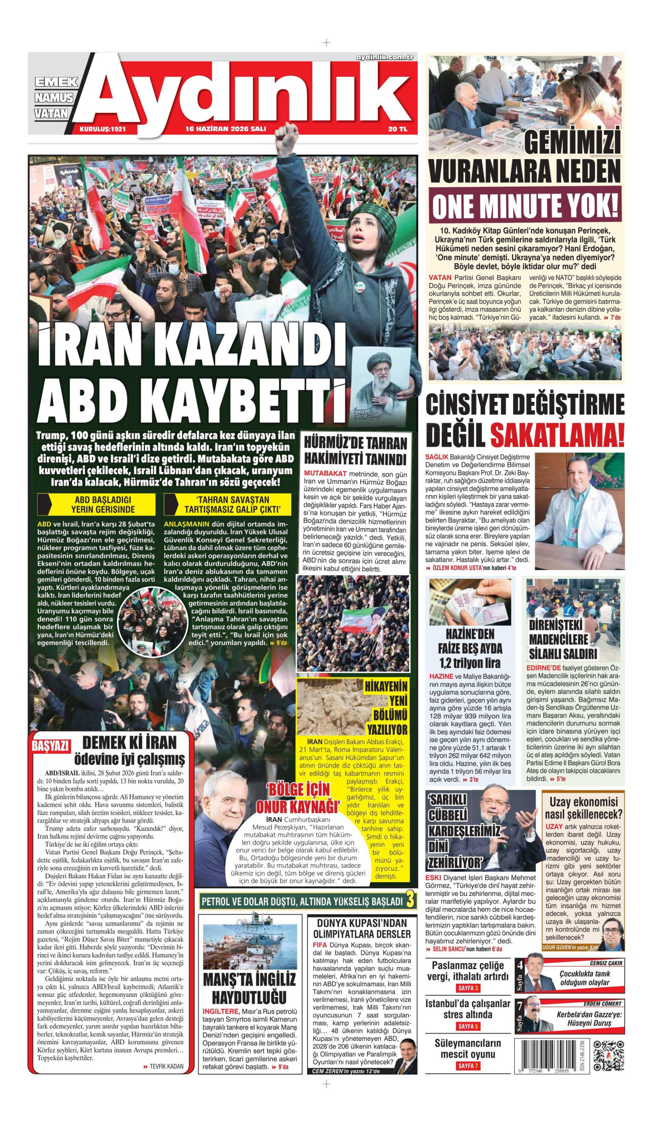 Aydınlık Gazetesi Manşet