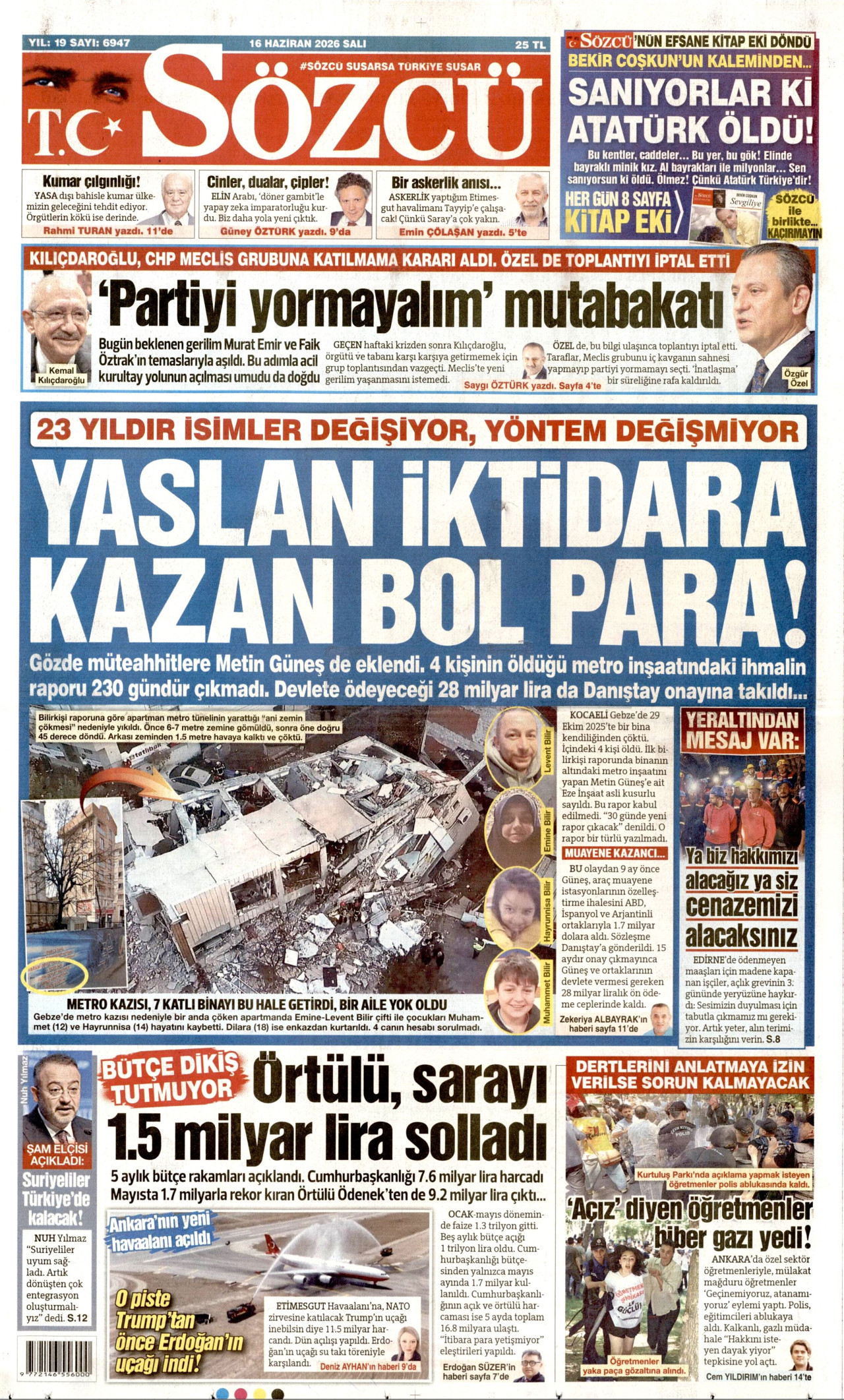 Sözcü Gazetesi Manşeti