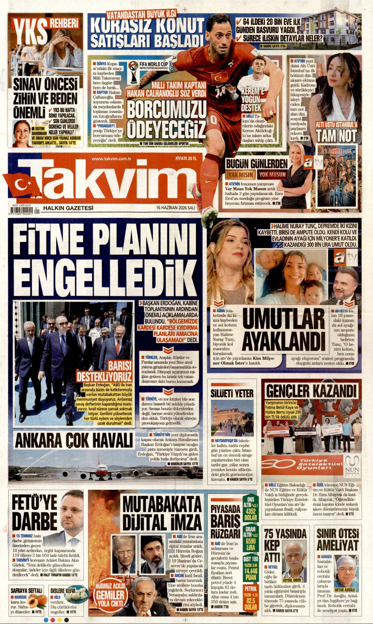 Takvim Gazetesi Manşeti
