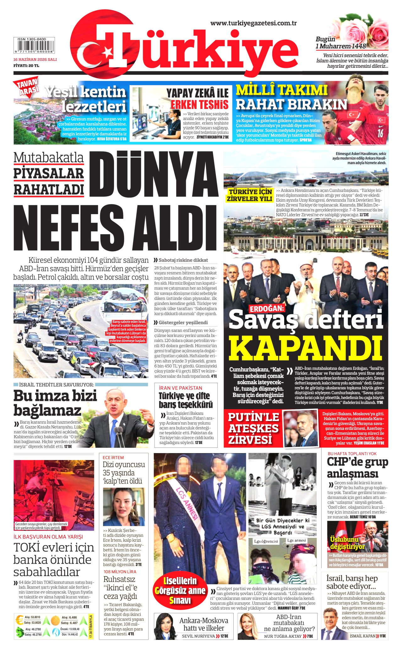 Türkiye Gazetesi Gazetesi Manşeti