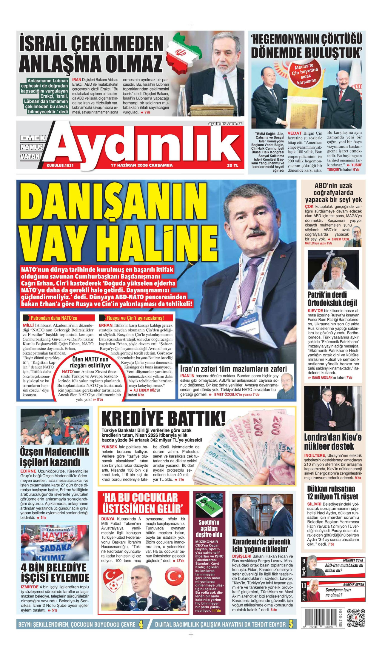 Aydınlık Gazetesi Manşet