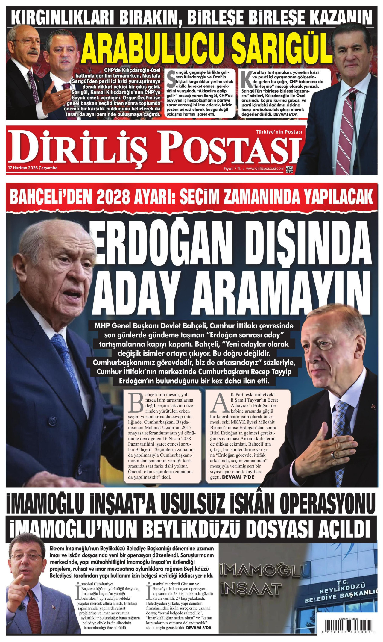 Diriliş Postası Manşet
