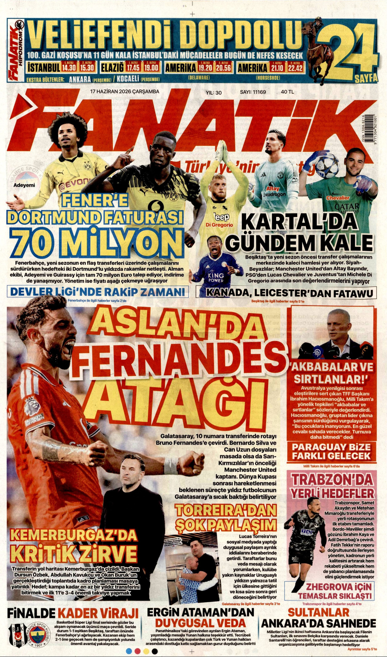 Fanatik Gazetesi Manşeti