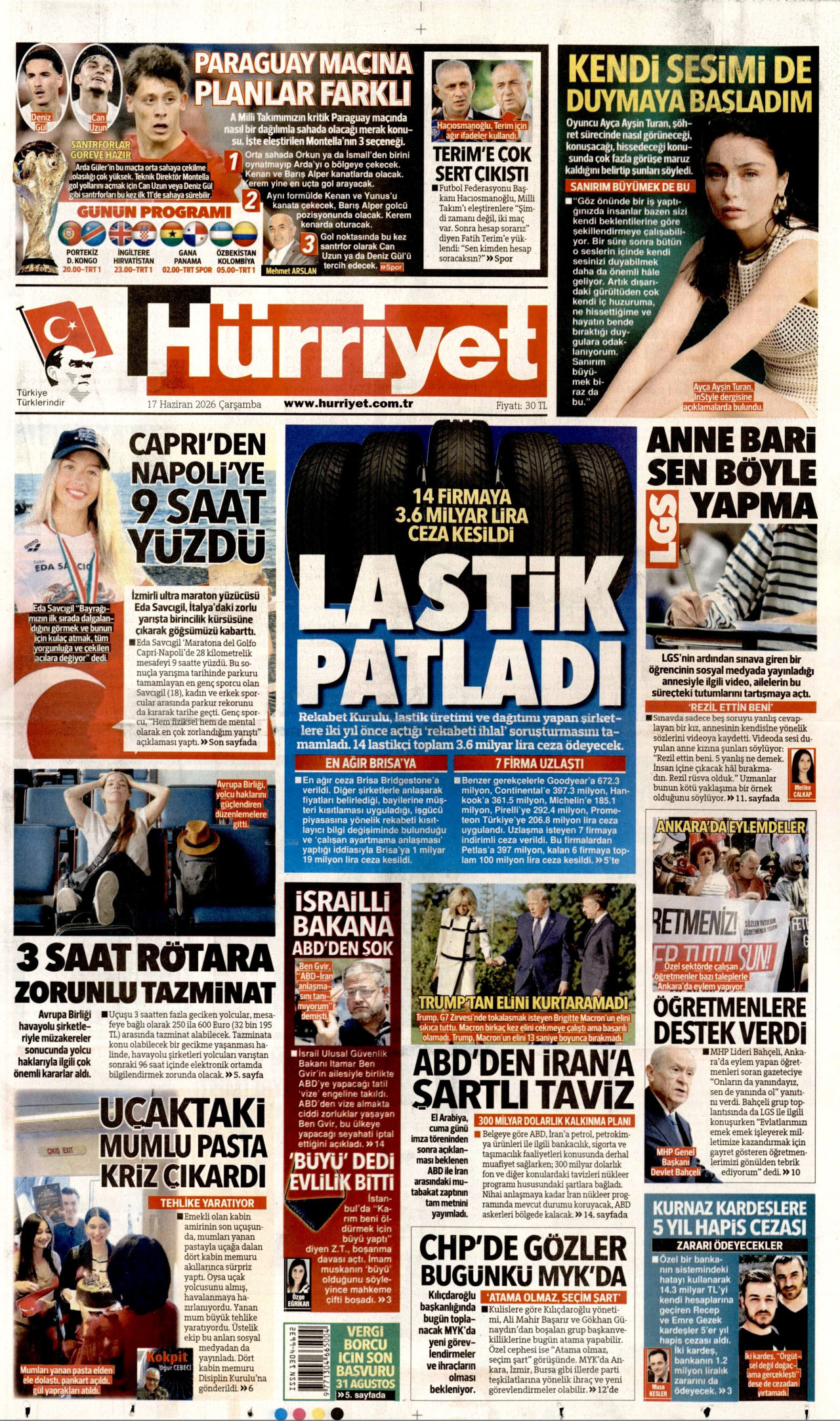 Hürriyet Gazetesi Manşeti