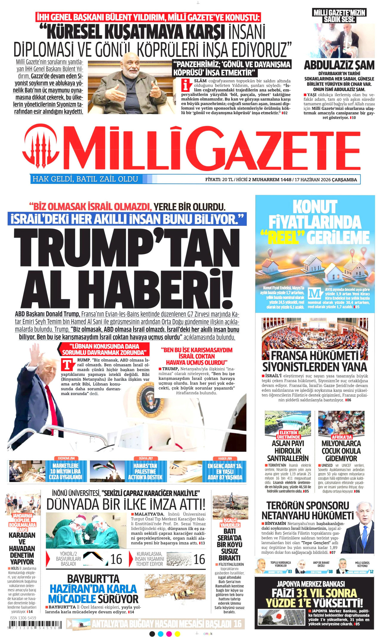 Milli Gazete Gazetesi Manşeti