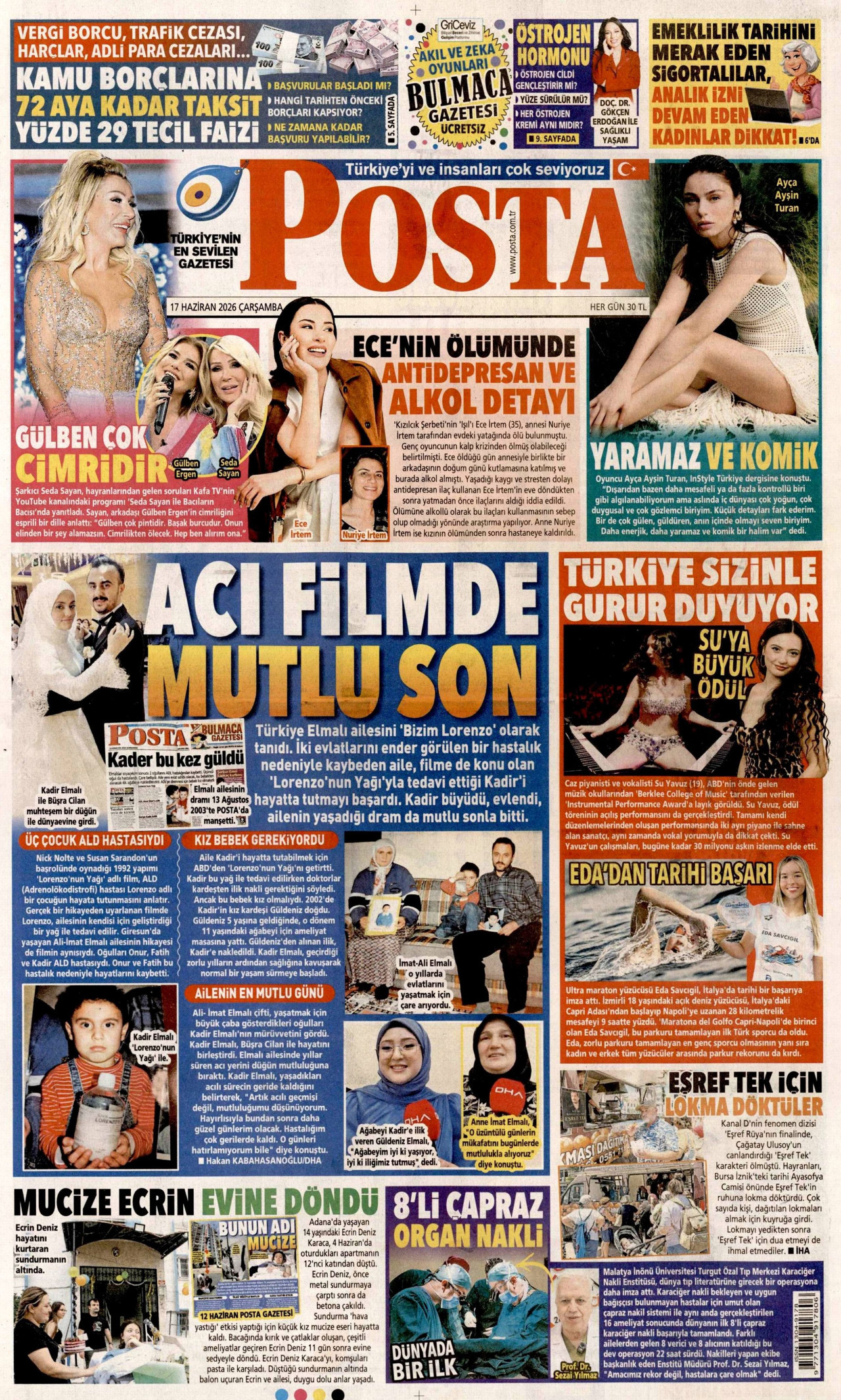 Posta Gazetesi Manşeti