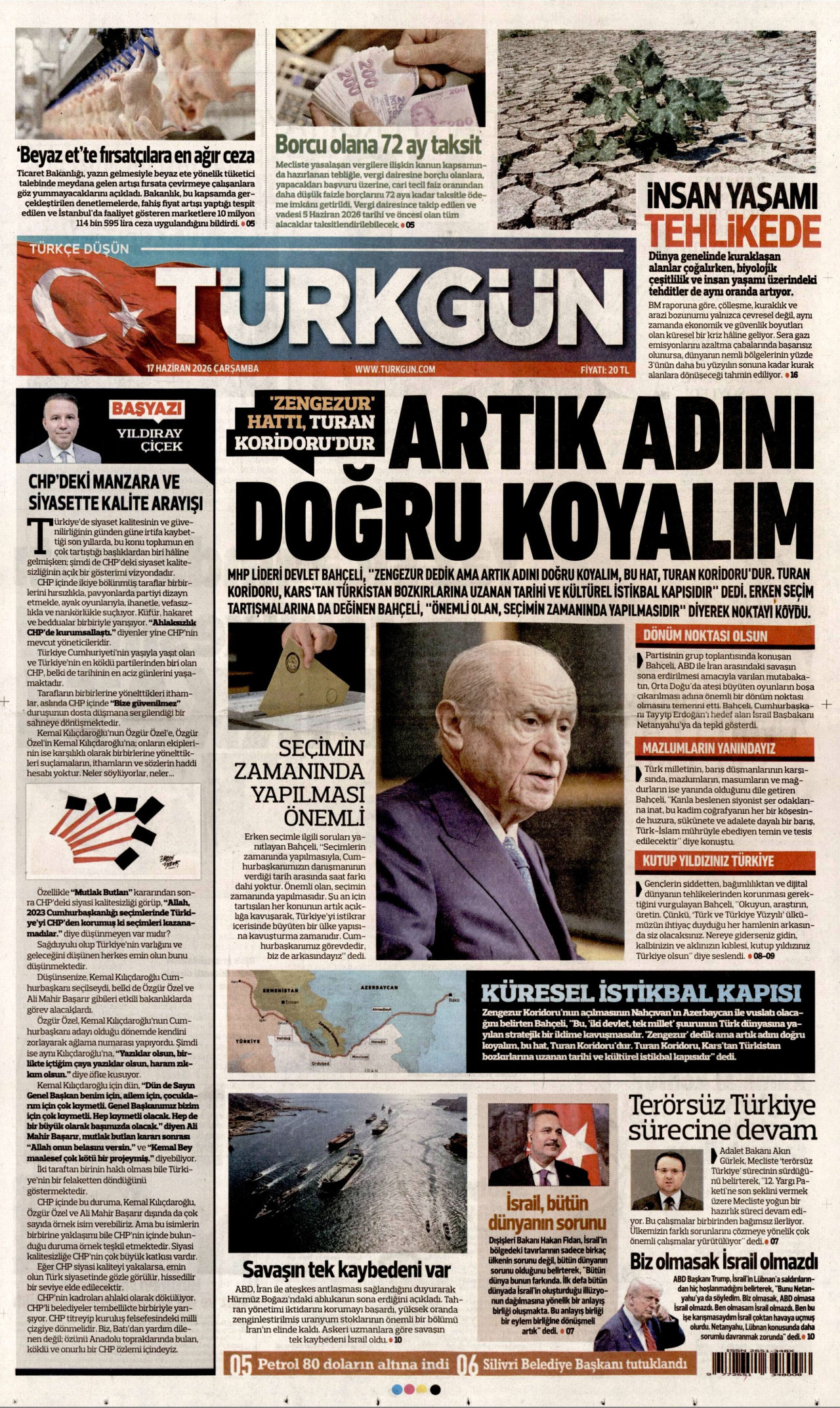 Türkgün Gazetesi Manşeti