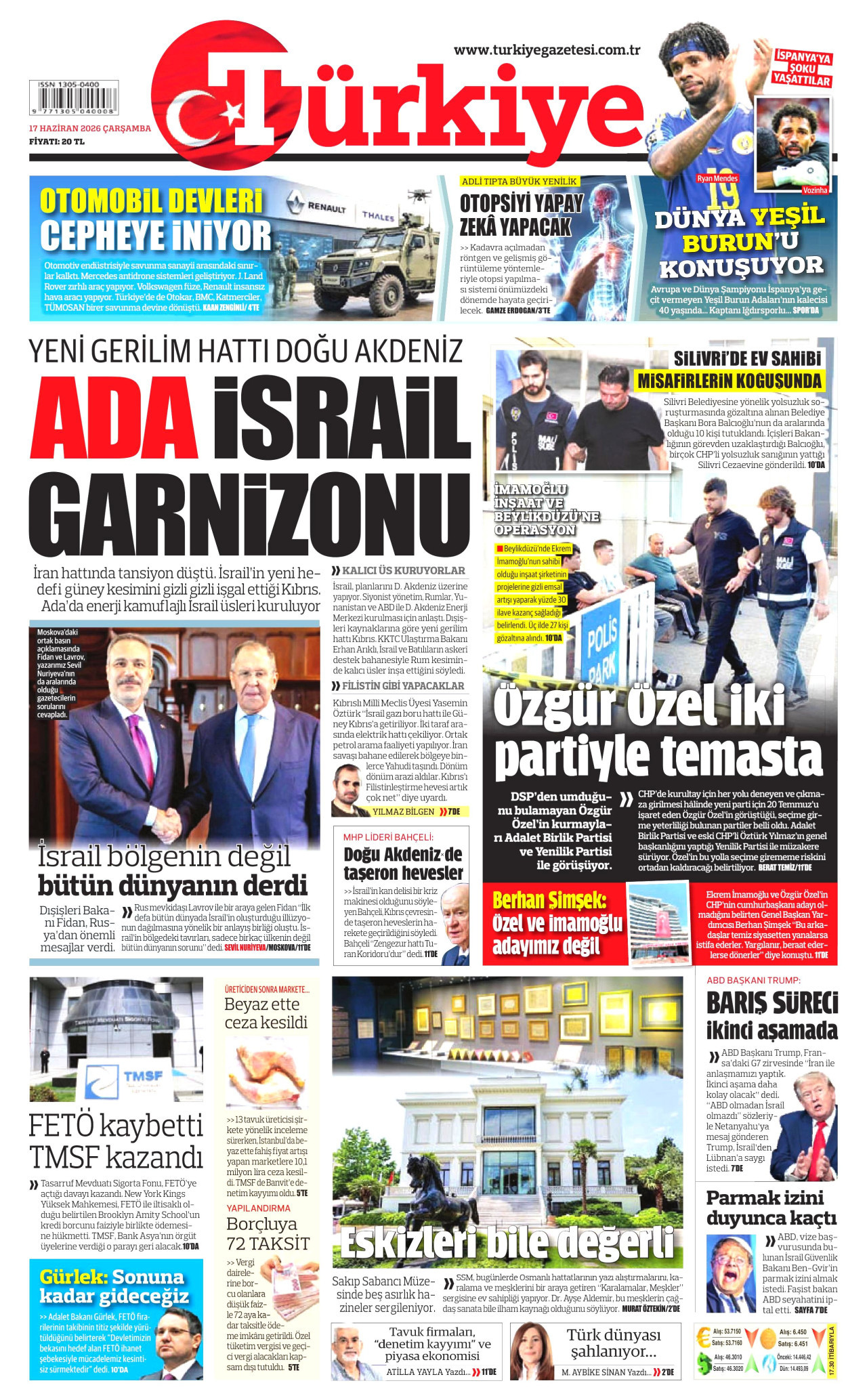 Türkiye Gazetesi Gazetesi Manşeti