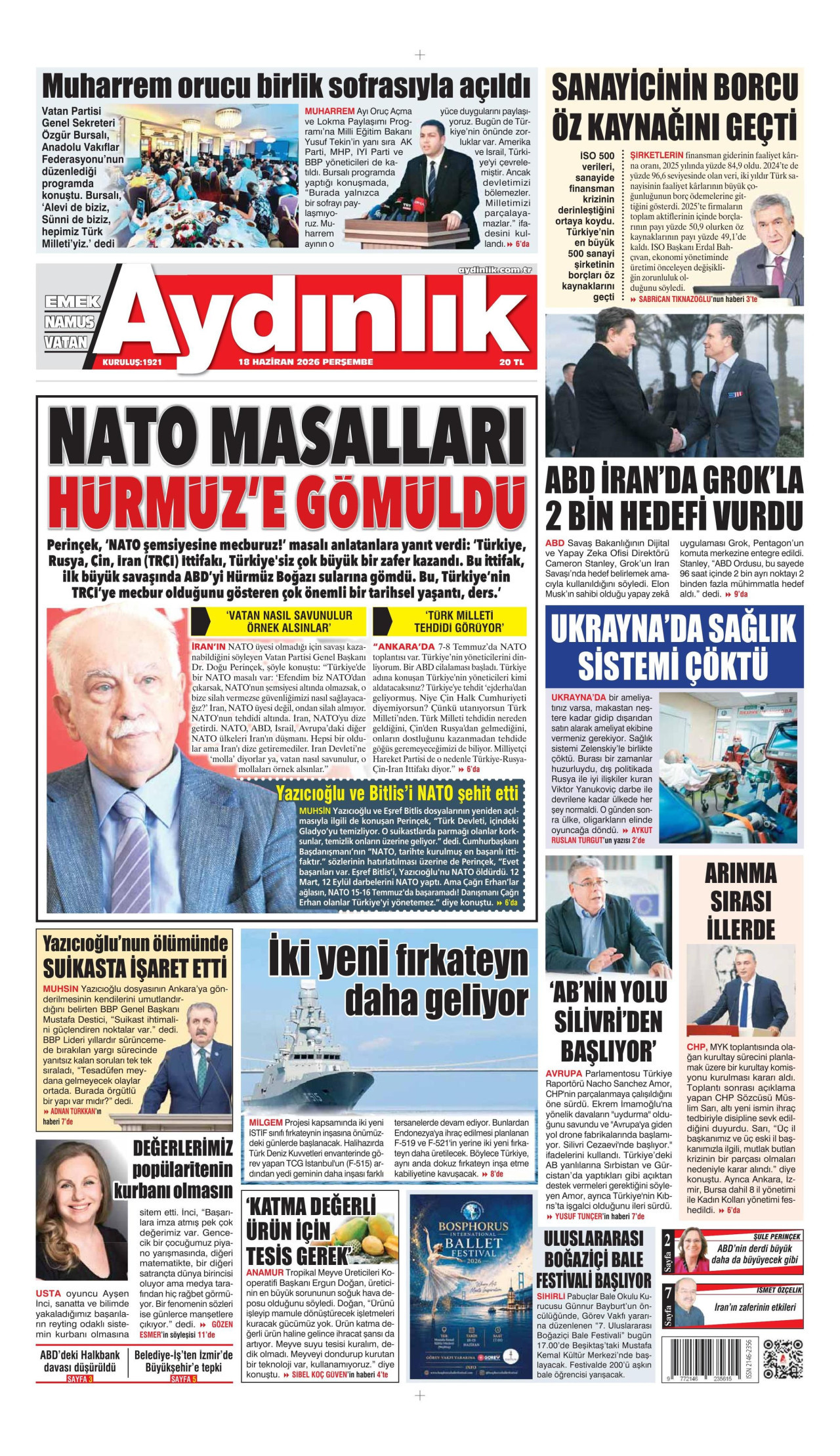 Aydınlık Gazetesi Manşet