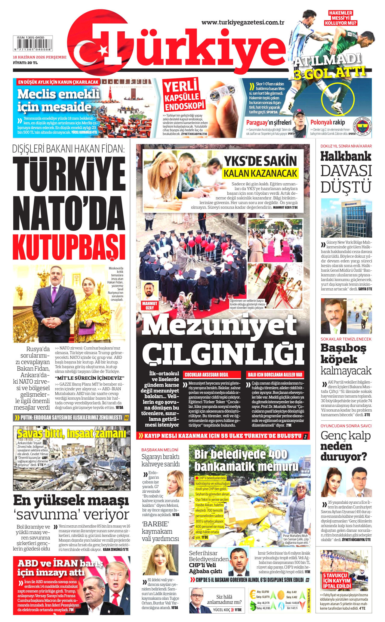 Türkiye Gazetesi Gazetesi Manşeti - 18.06.2026