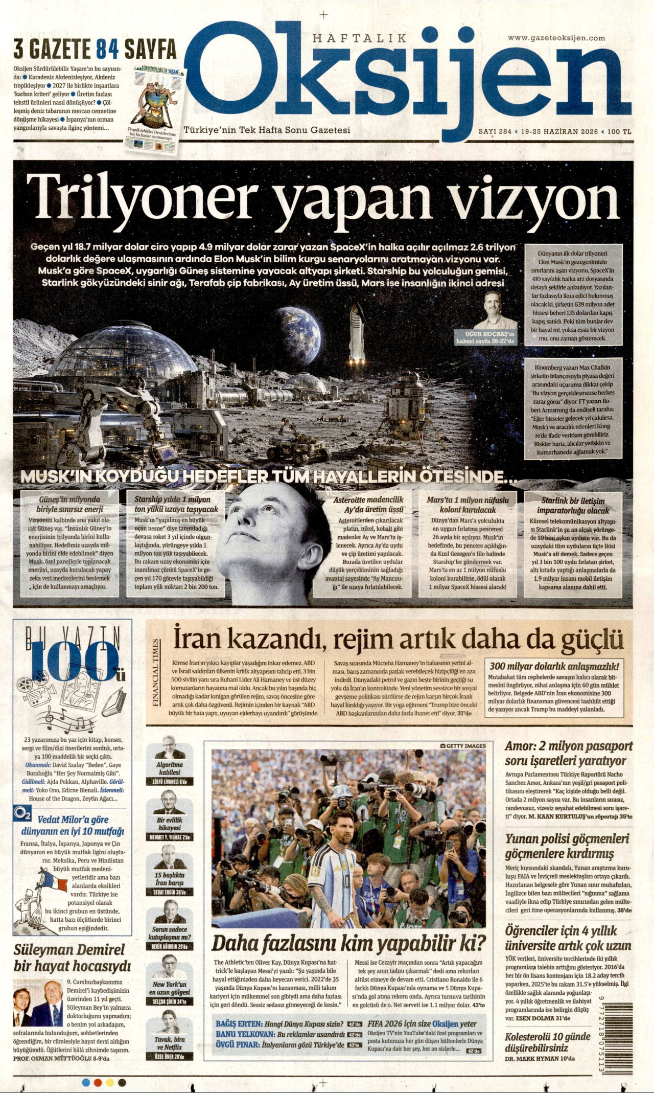 Oksijen Gazetesi Manşeti - 19 Haziran 2026 Birinci Sayfa