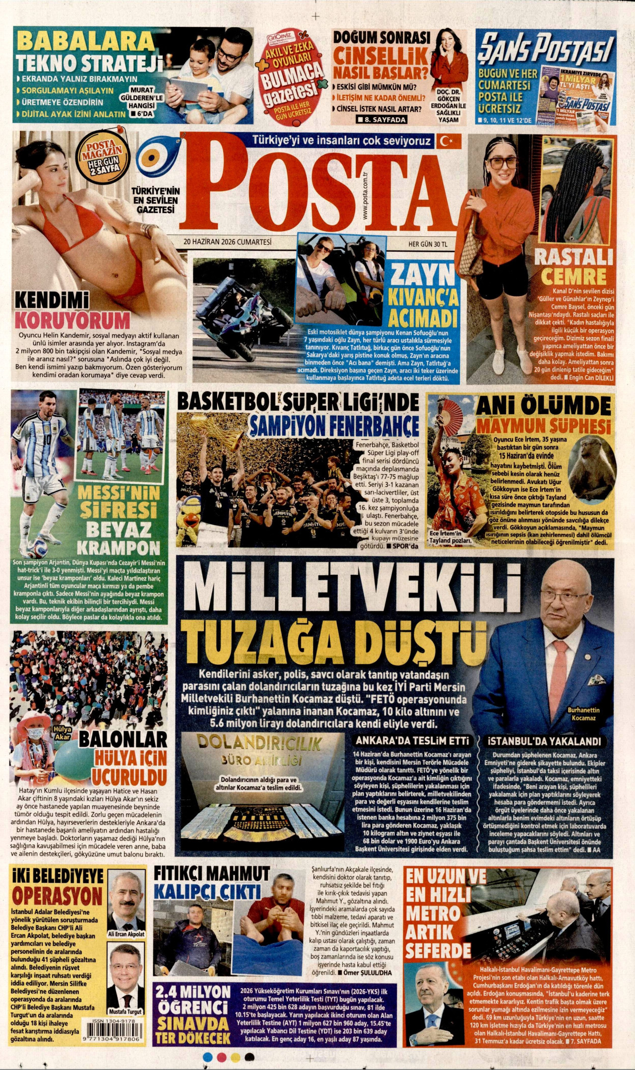 Posta Gazetesi Manşeti - 20.06.2026