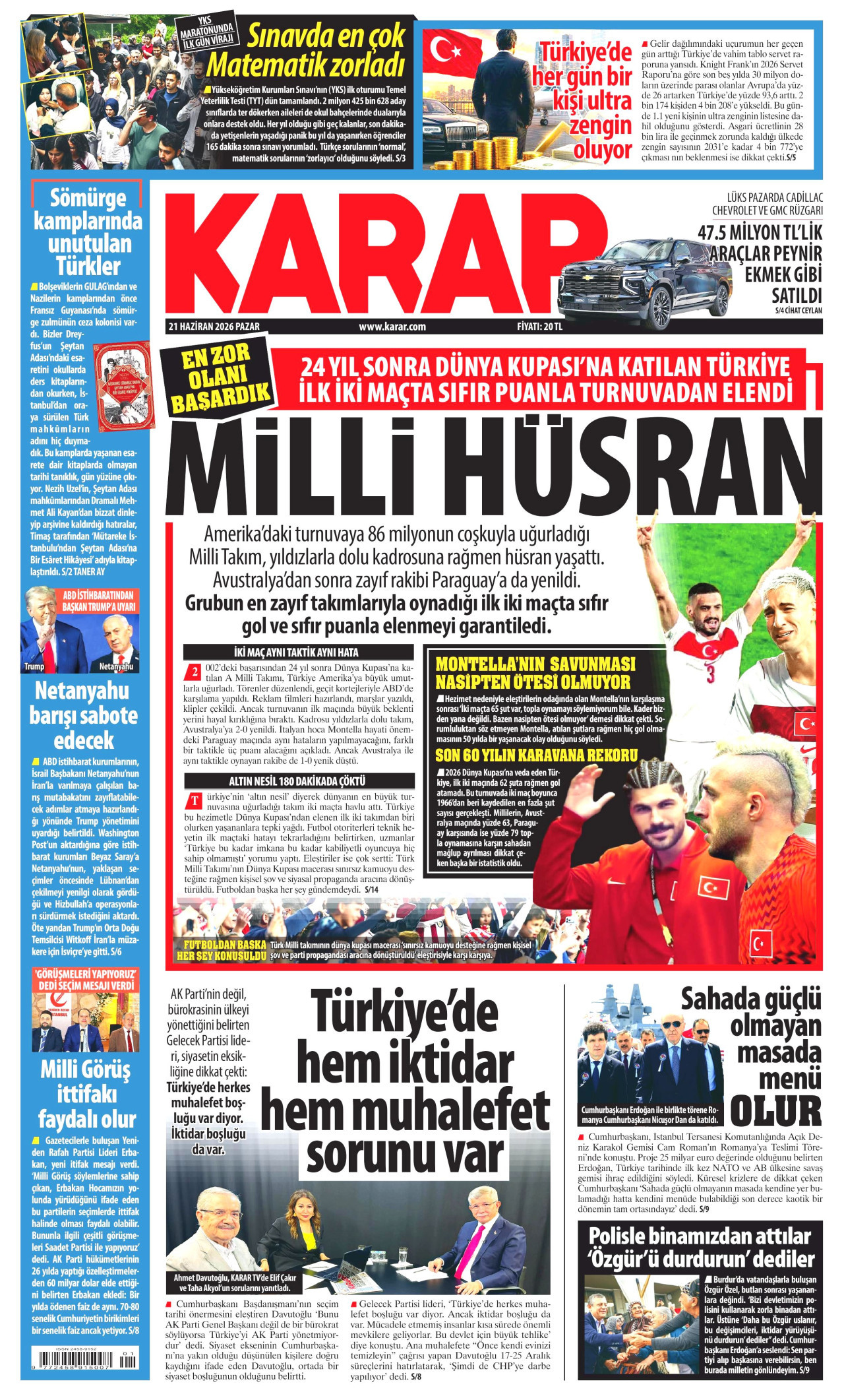 Karar Gazetesi Manşeti - 21.06.2026
