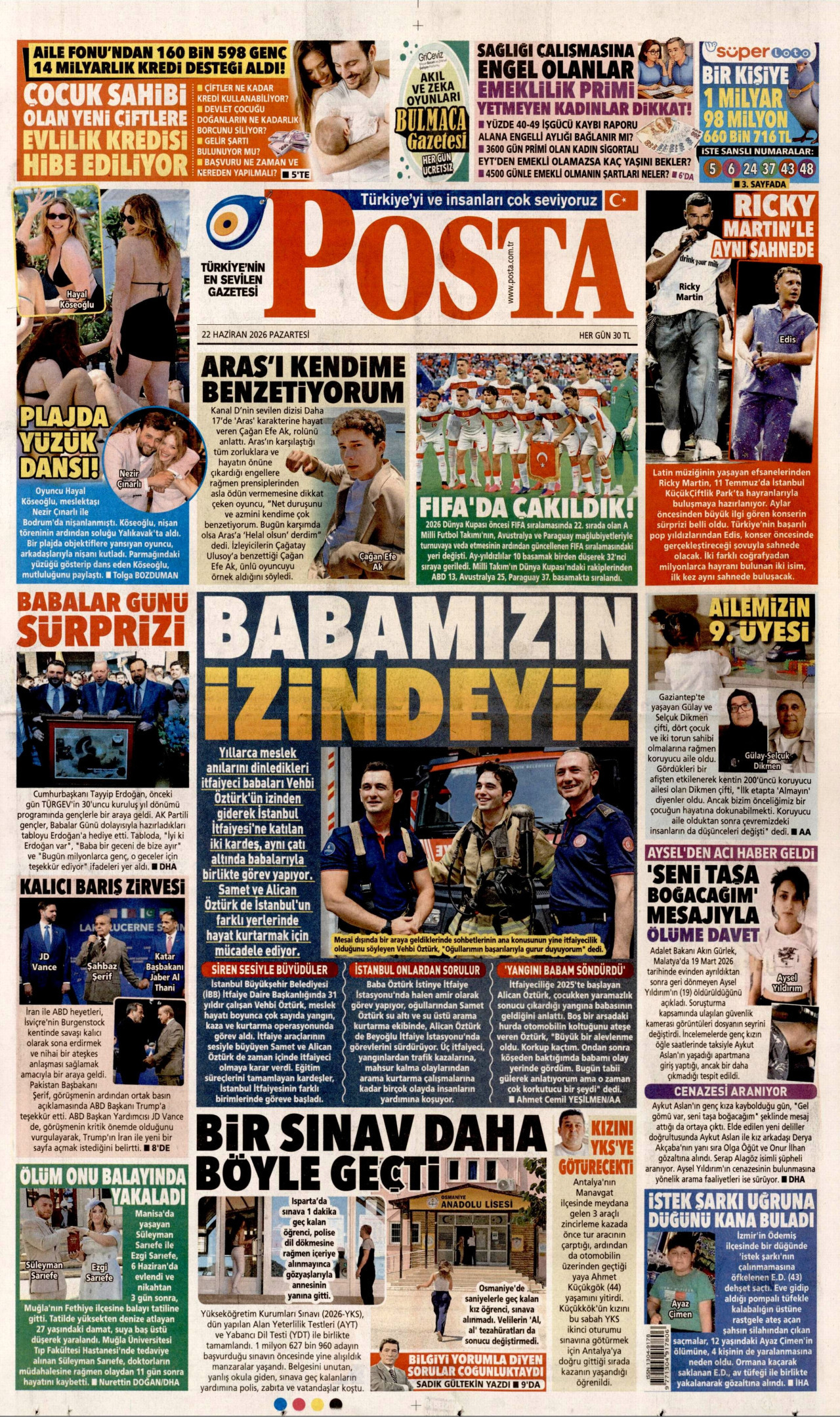 Posta Gazetesi Manşeti - 22.06.2026