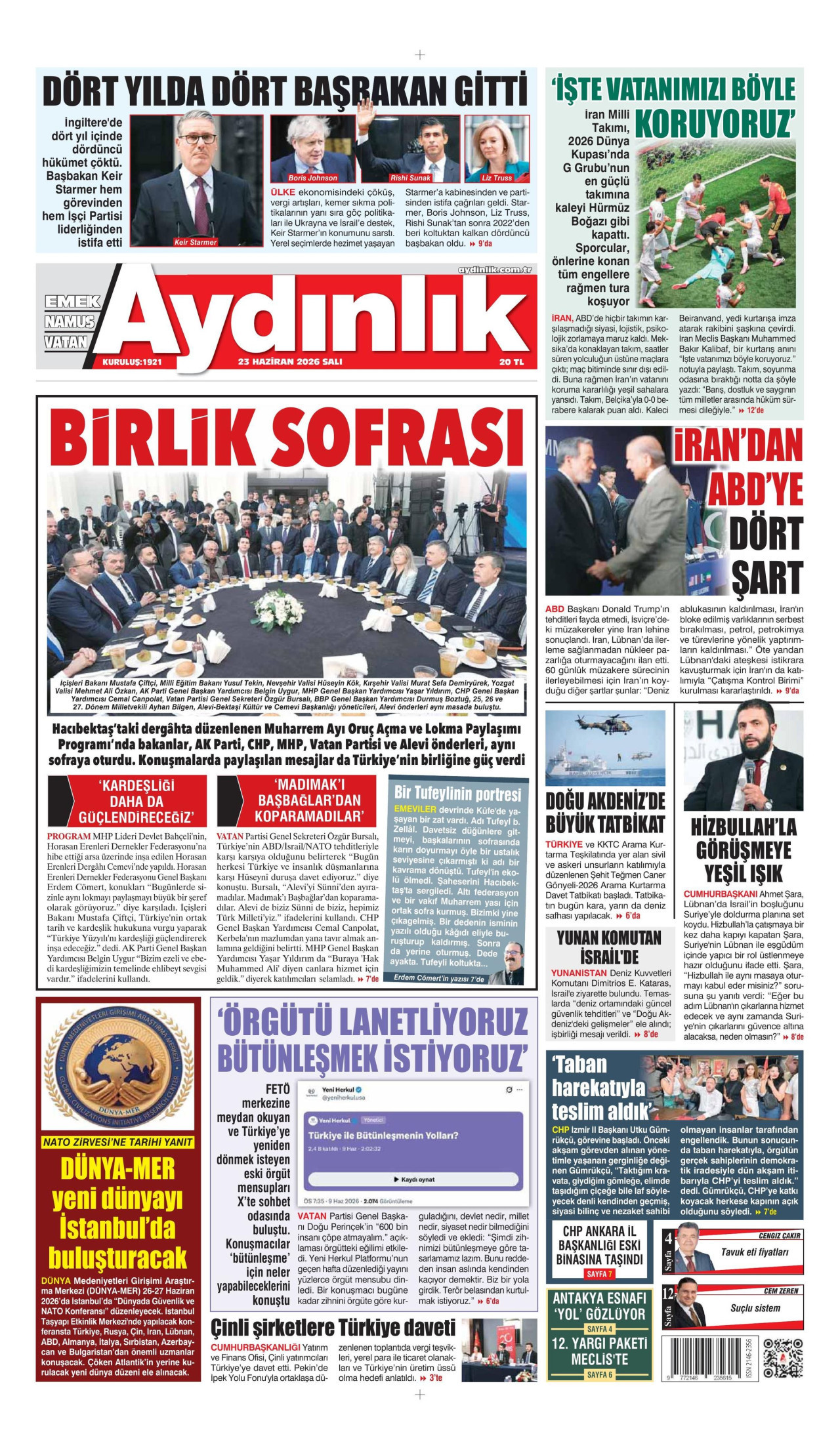 Aydınlık Gazetesi Manşet
