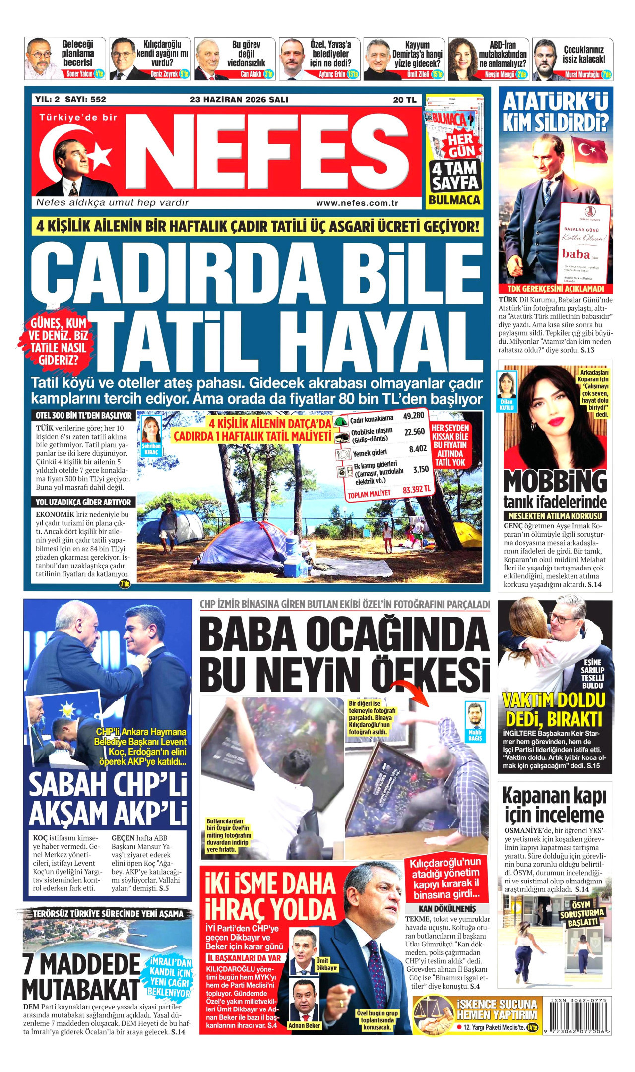 Nefes Gazetesi Manşeti - 23.06.2026