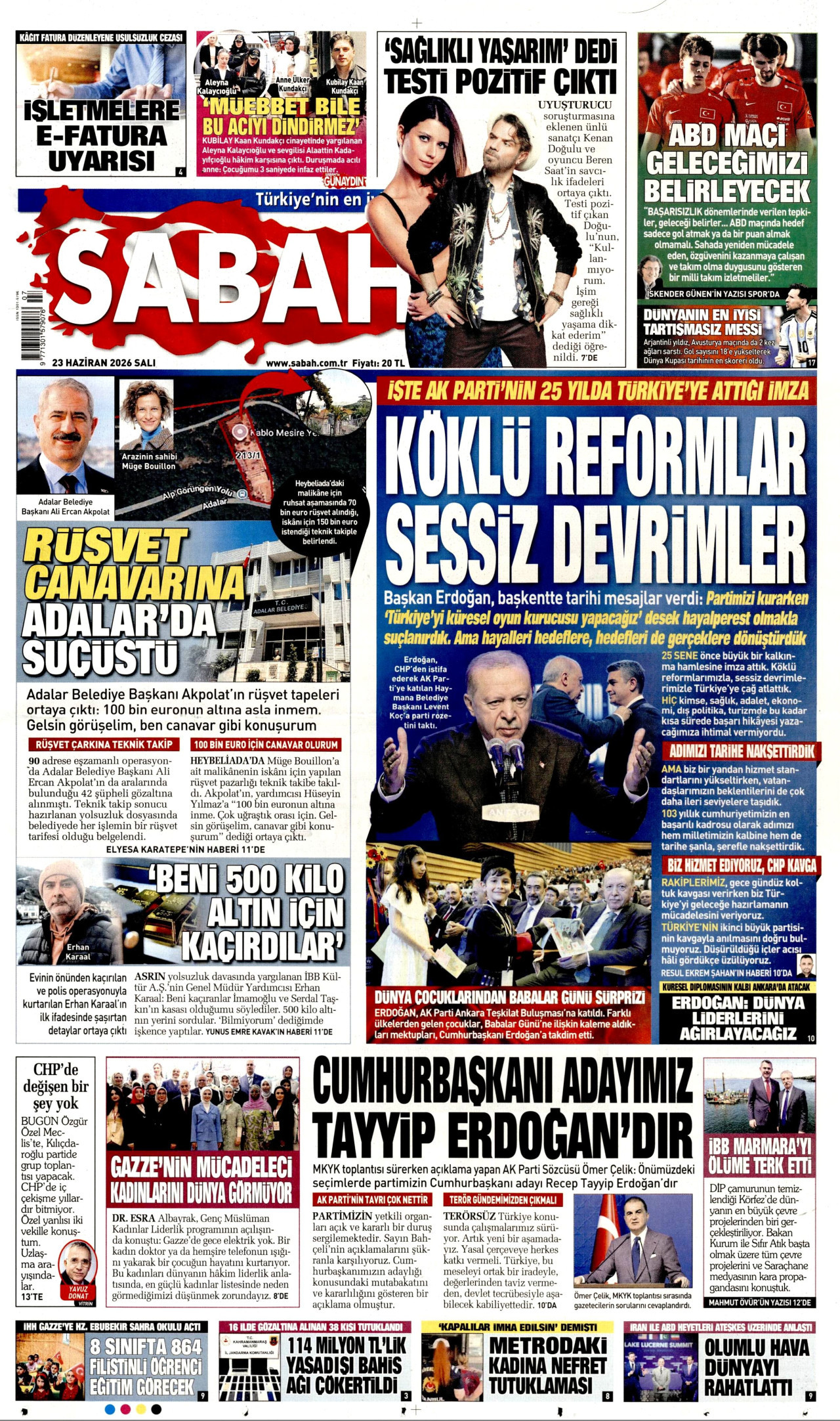 Sabah Gazetesi Manşeti - 23.06.2026