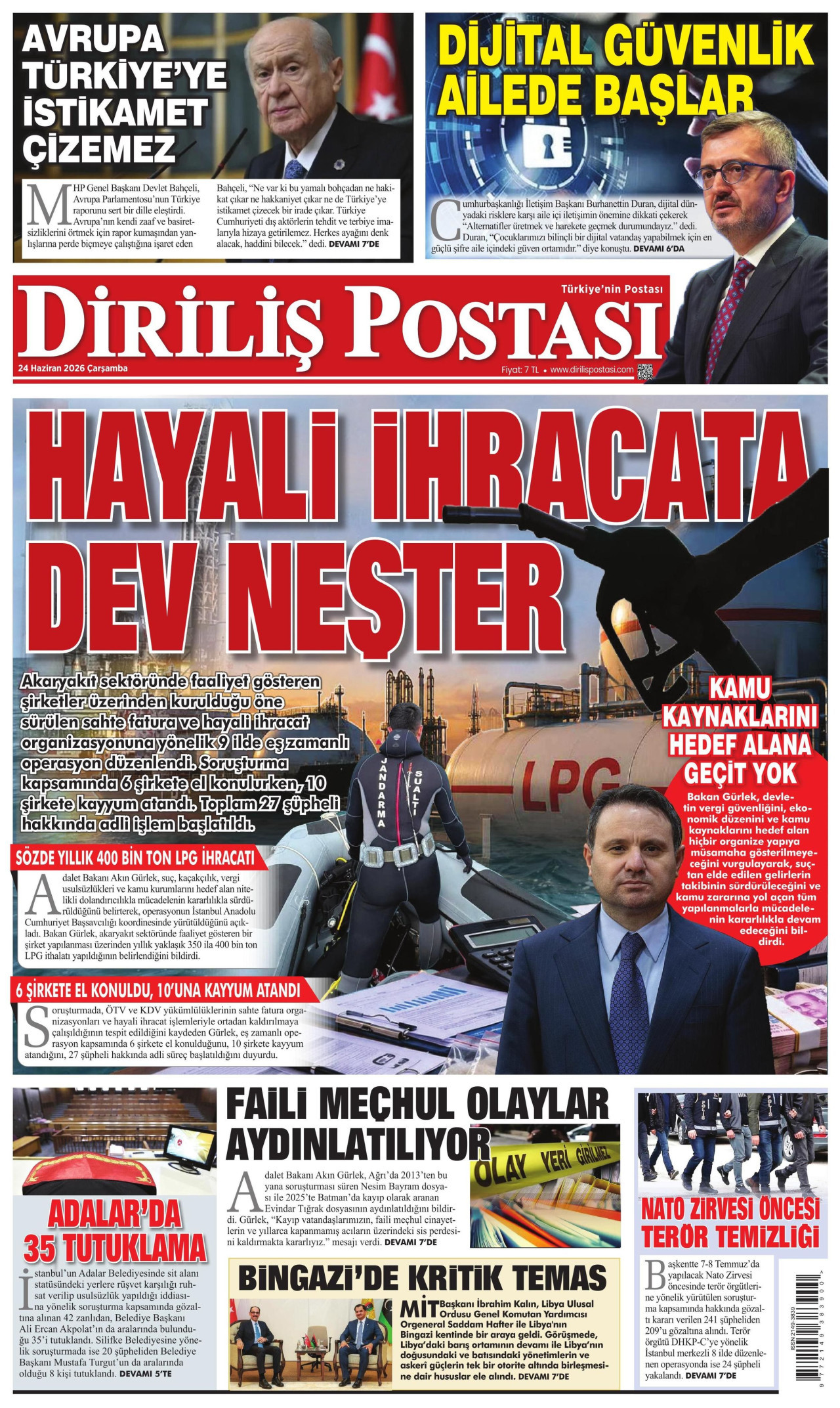 Diriliş Postası Manşet