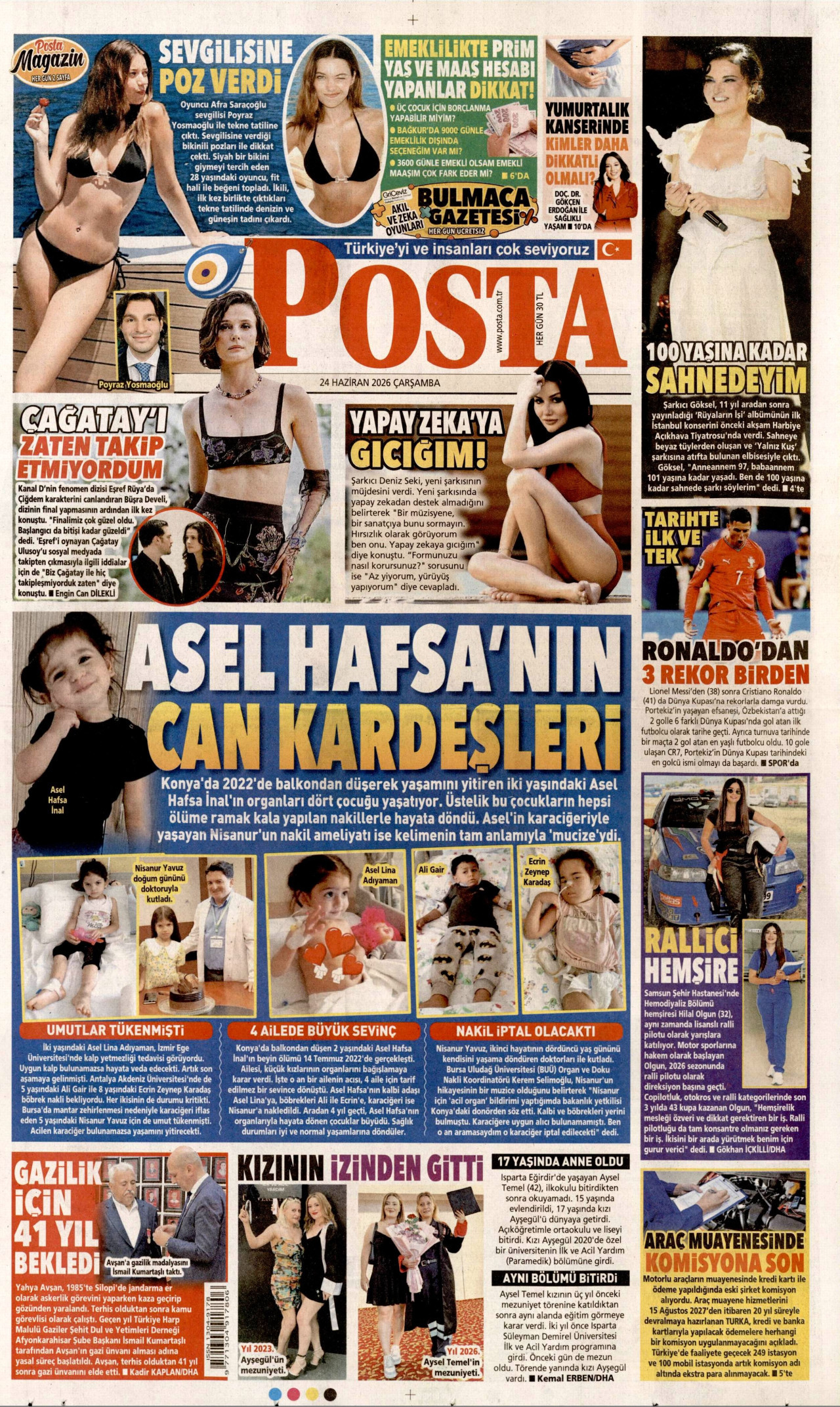 Posta Gazetesi Manşeti - 24.06.2026
