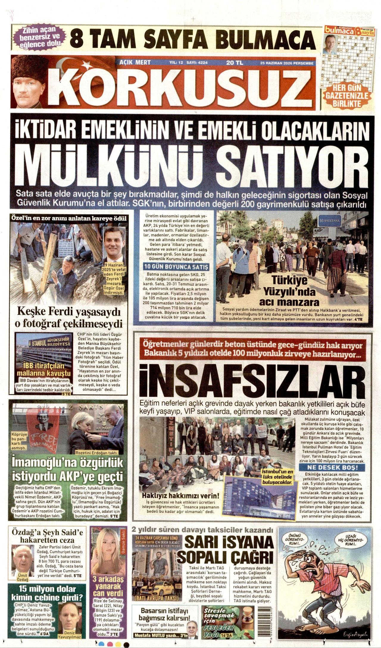 Korkusuz Gazetesi Manşeti - 25.06.2026