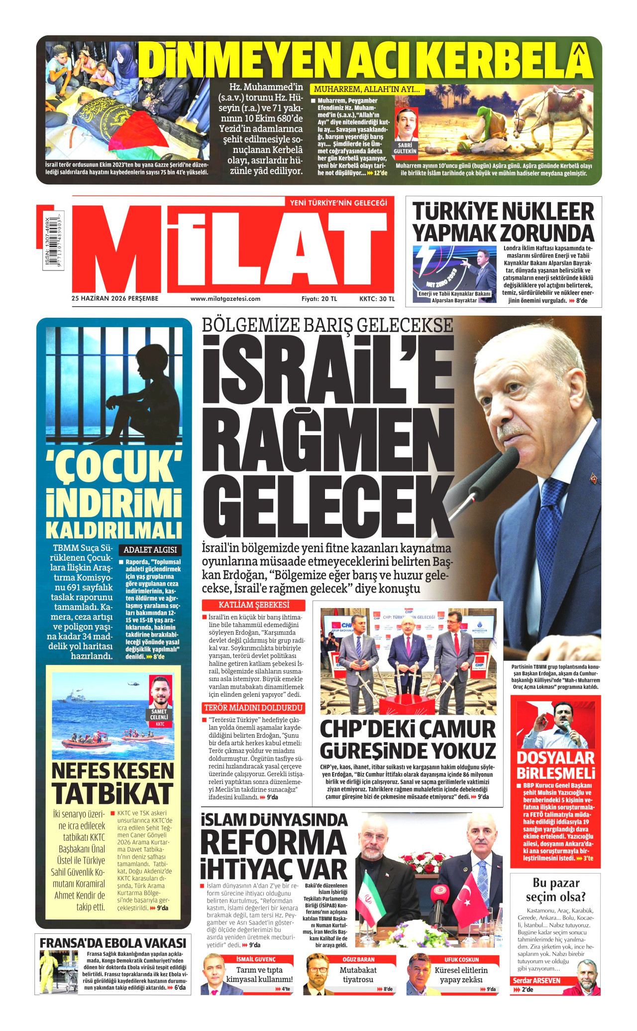 Milat Gazetesi Manşeti - 25.06.2026