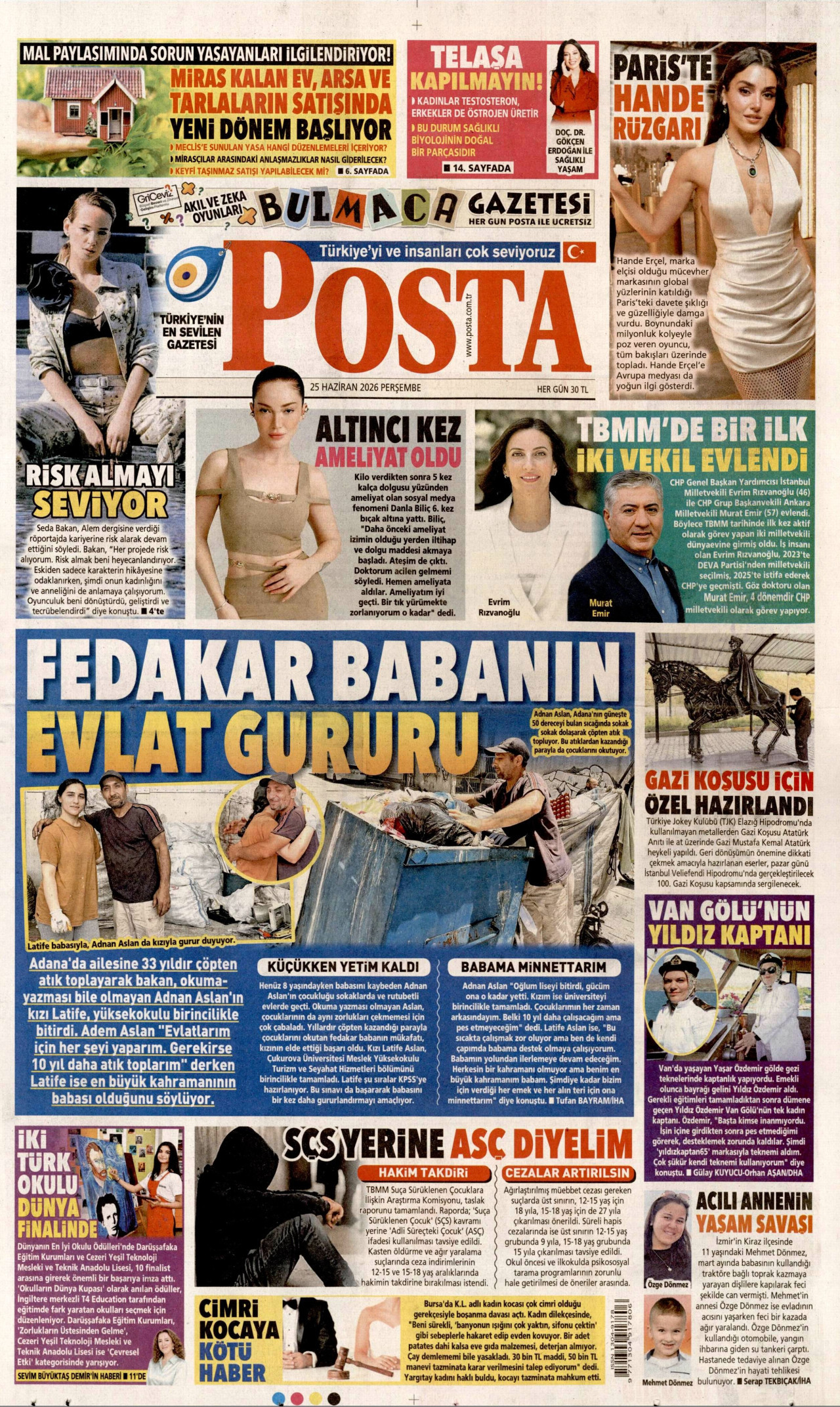 Posta Gazetesi Manşeti - 25.06.2026