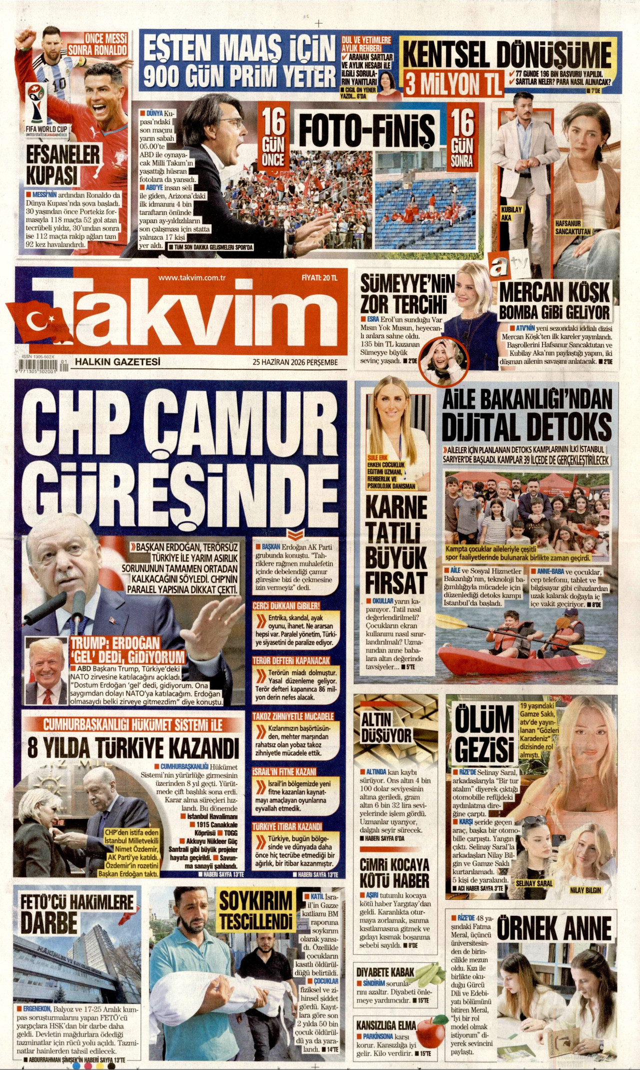 Takvim Gazetesi Manşeti - 25.06.2026